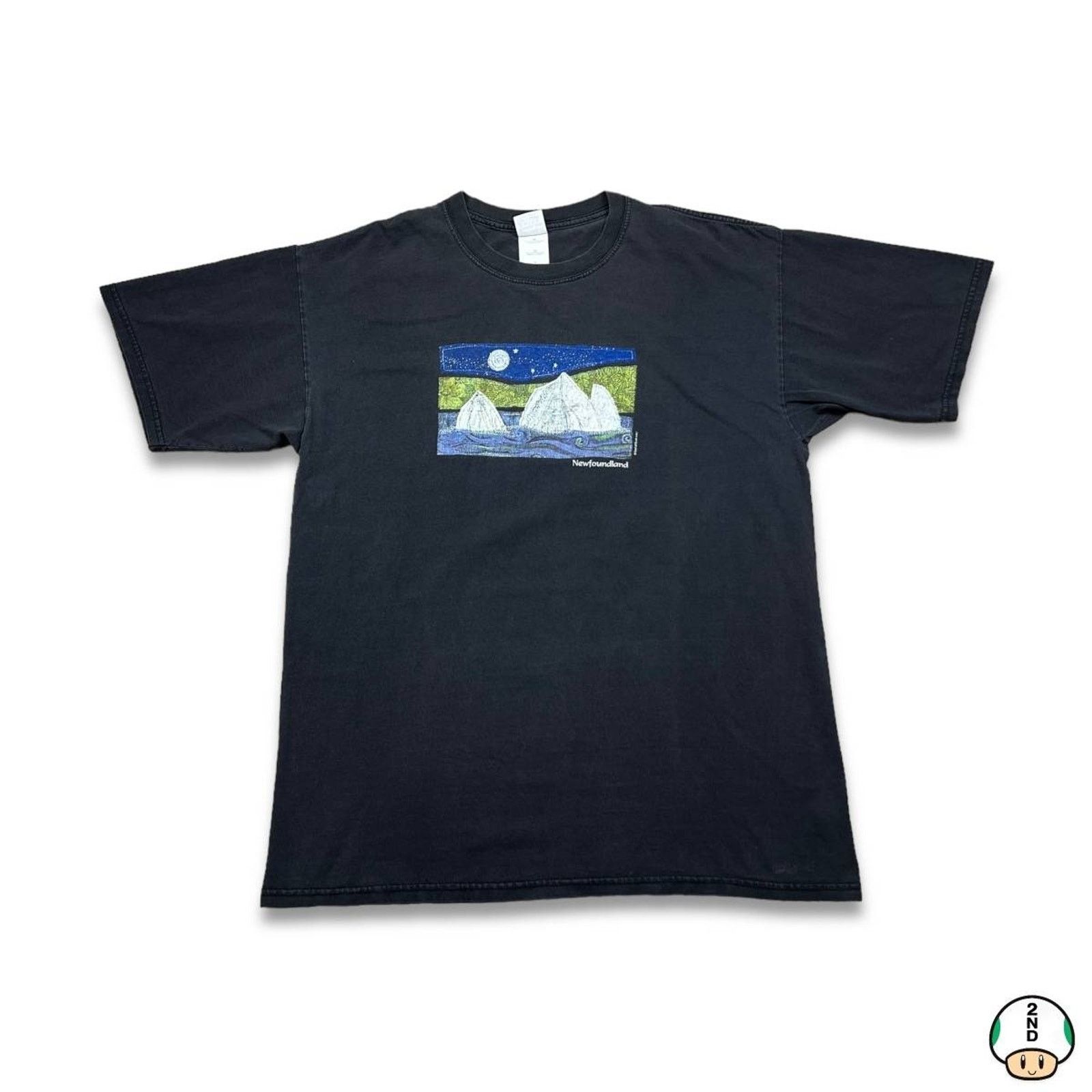Gildan × Vintage Vintage 2001 Newfoundland Canada T Shirt Faded Nature Tee Size US XL / EU 56 / 4 - 1 Thumbnail