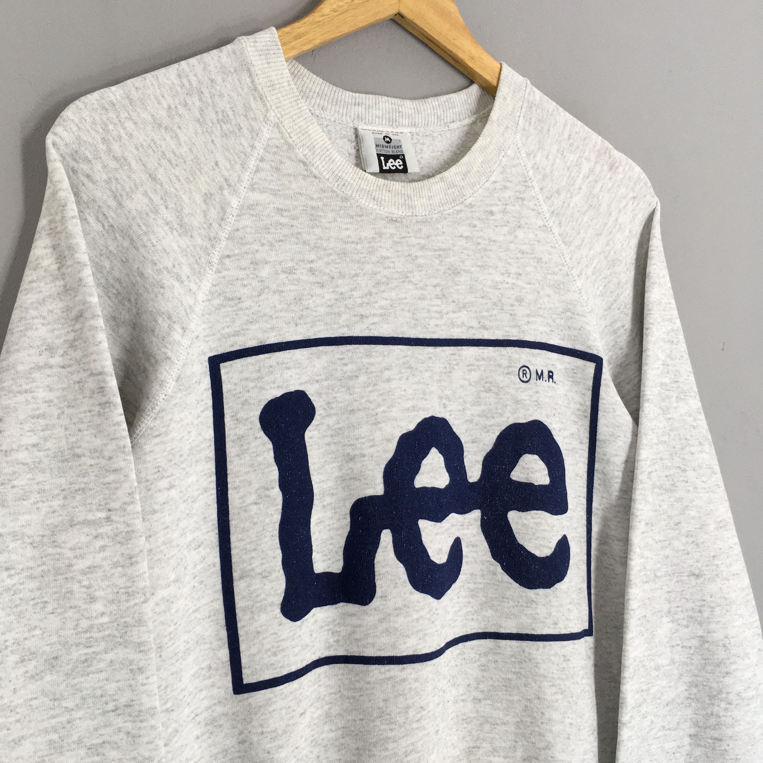 Lee × Vintage Vintage 90's Lee Usa Gray Sweatshirt Medium Size US M / EU 48-50 / 2 - 3 Thumbnail