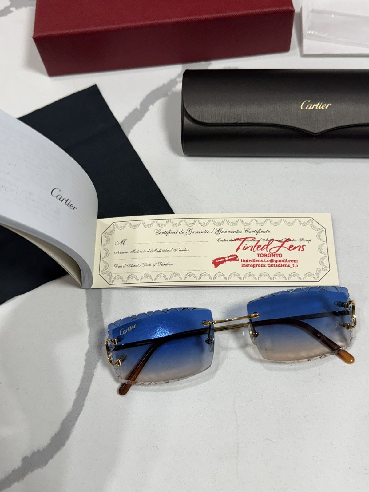 Cartier Cartier CT00920 001 Big C Frames w/ Custom Diamond Cut Lens Size ONE SIZE - 3 Thumbnail