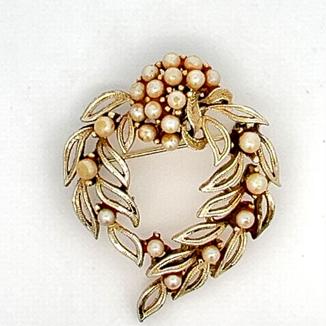 & Other Stories Lisner faux pearl Skeletal Leaf Brooch Size ONE SIZE - 2 Thumbnail