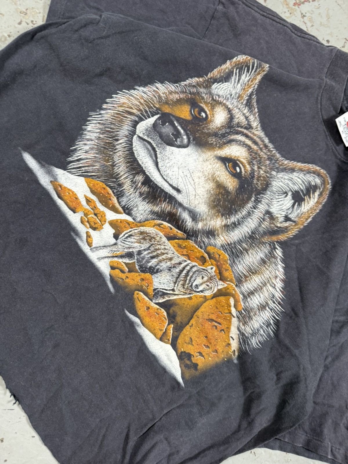 Vintage Vintage Cropped Faded Nature Wolf Tee Size US L / EU 52-54 / 3 - 2 Thumbnail