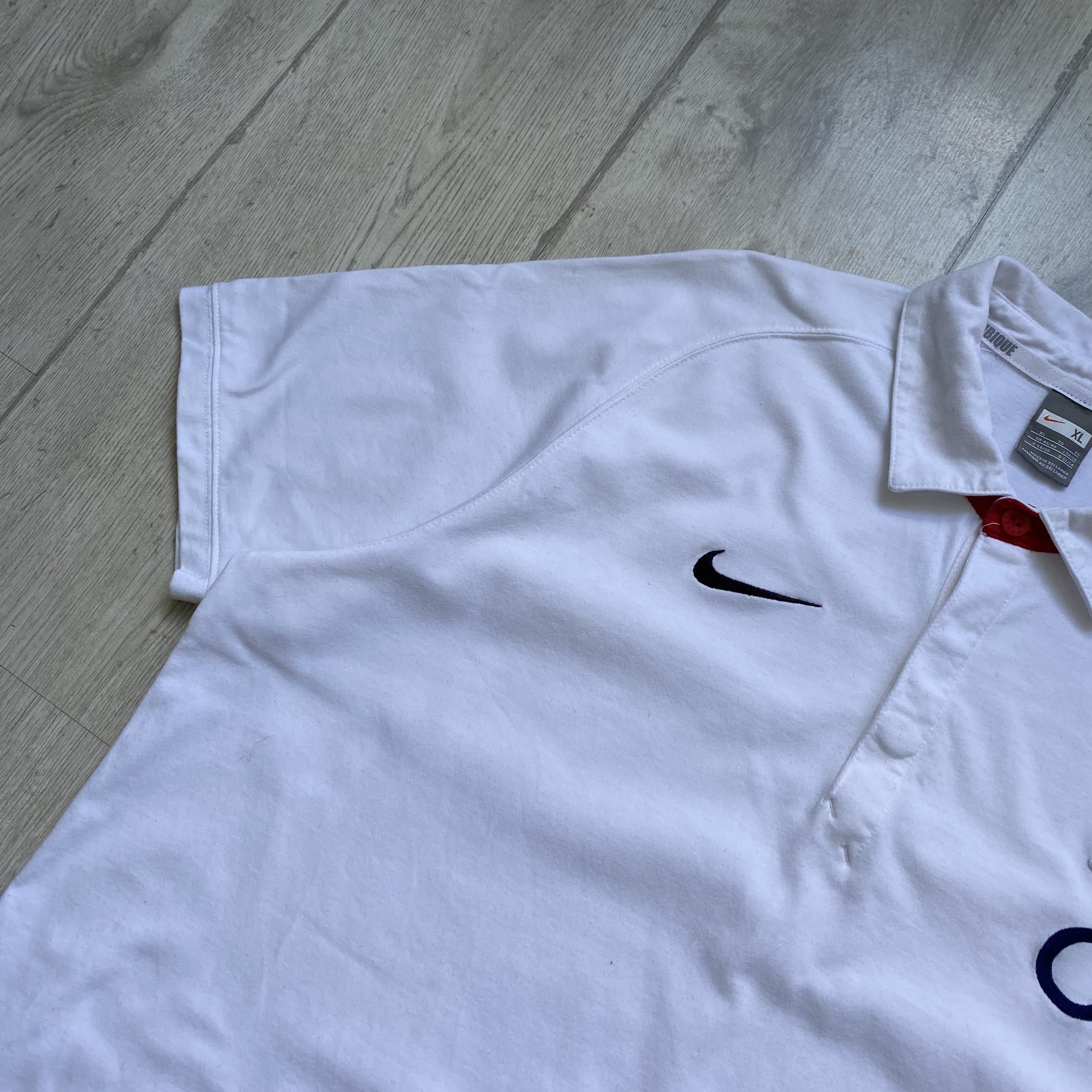 Nike 🏉 Vintage 00s Nike England Rugby Polo Shirt Jersey Drill Size US XL / EU 56 / 4 - 7 Thumbnail