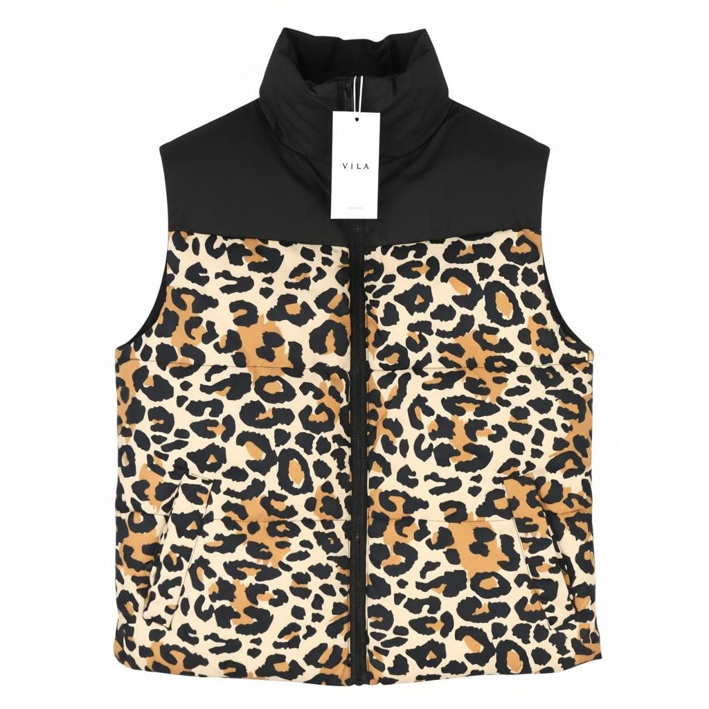 Other MAJA HIGH NECK EU34 Black Leopard Quilted Padded 88031 Size XS / US 0-2 / IT 36-38 - 1 Thumbnail