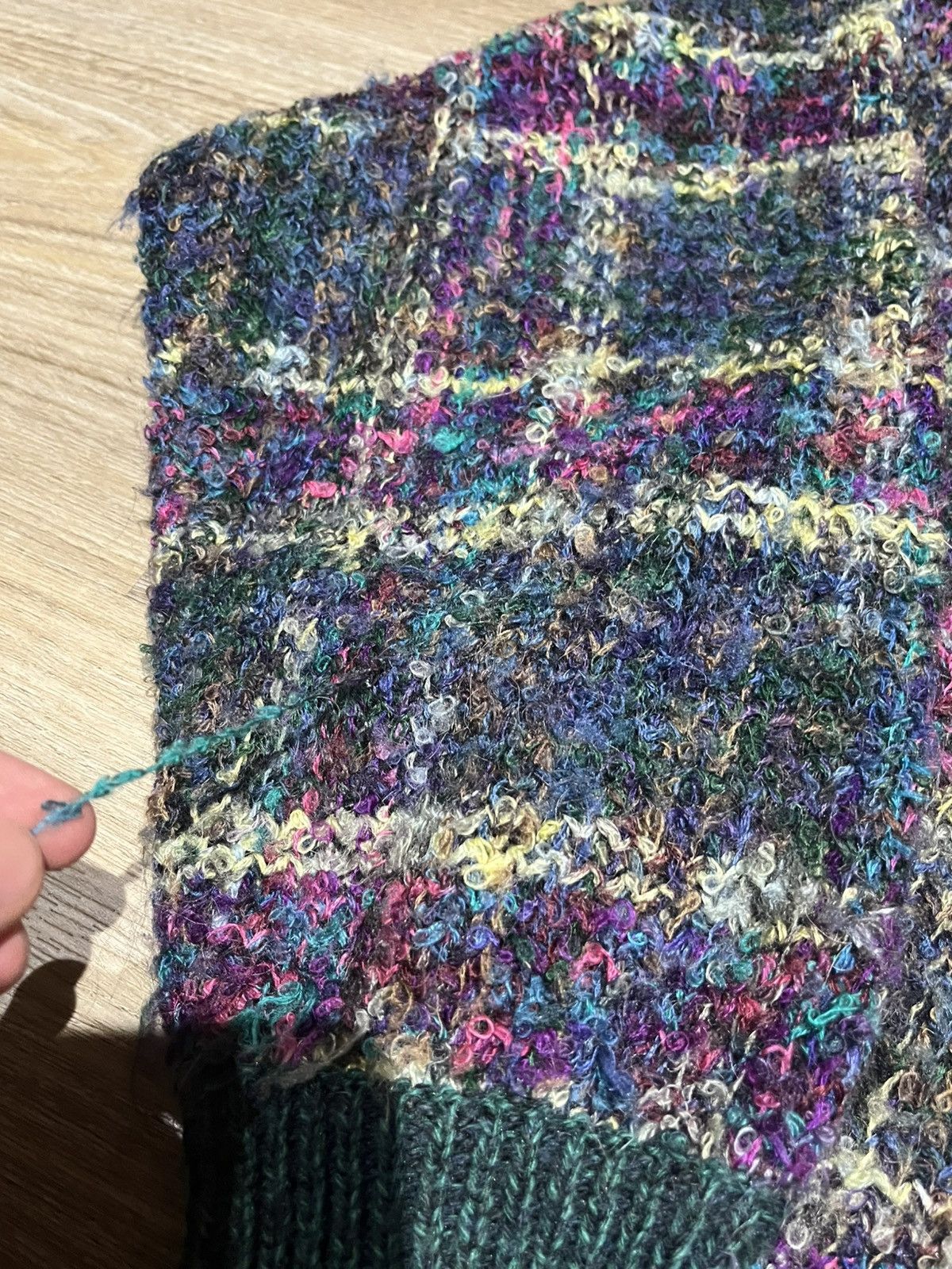 Vintage Retro green and purple knit Size US L / EU 52-54 / 3 - 6 Thumbnail