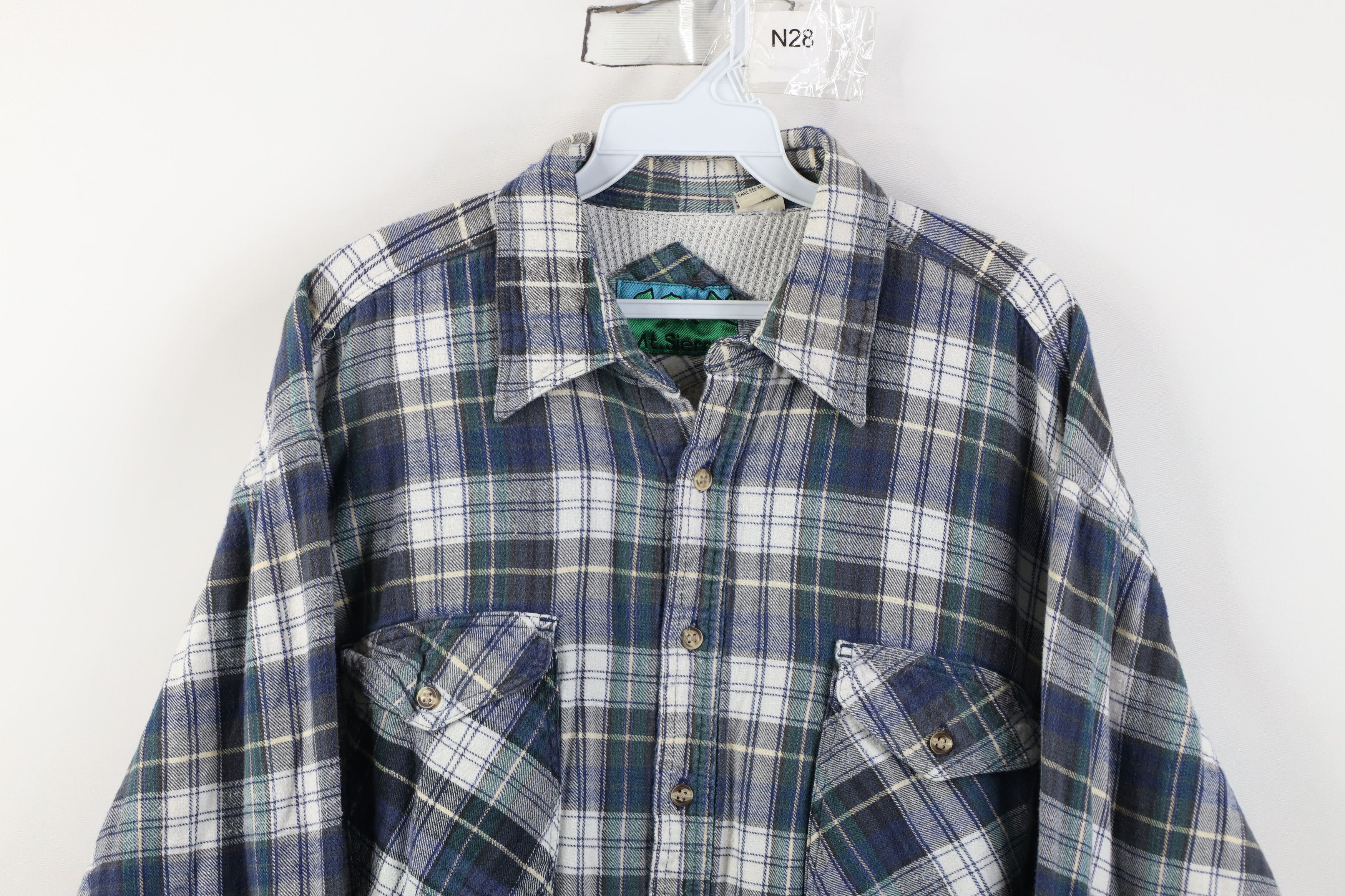 Vintage Vintage 90s Streetwear Knit Lined Flannel Shirt Jacket Size US L / EU 52-54 / 3 - 2 Thumbnail