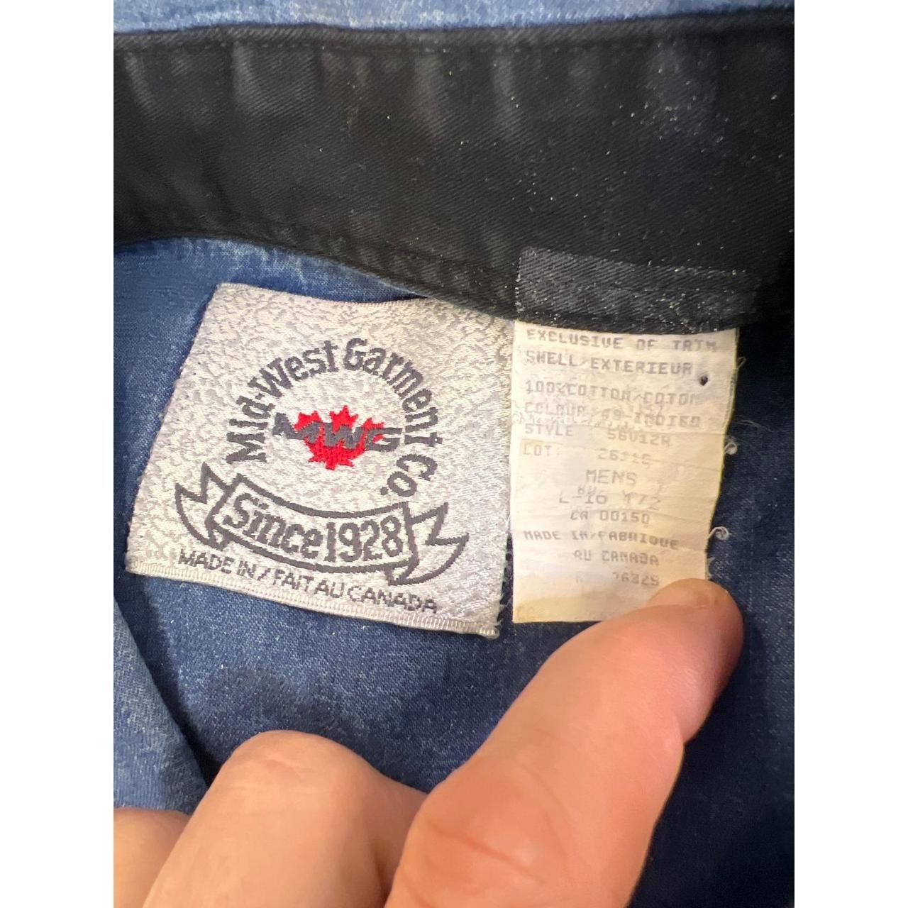 Other Midwest Garment Co Mens Denim Button Down Shirt Blue Black L Size US L / EU 52-54 / 3 - 4 Thumbnail