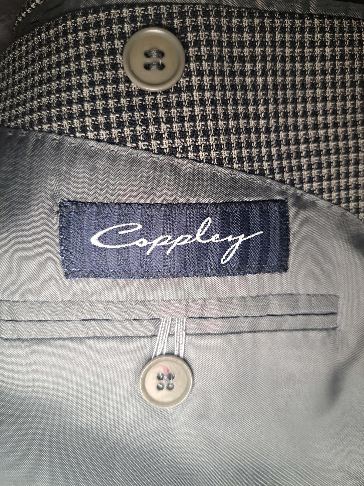 Coppley Coppley Sport Coat 42R White Black Houndstooth Check Wool Size 42R - 2 Thumbnail