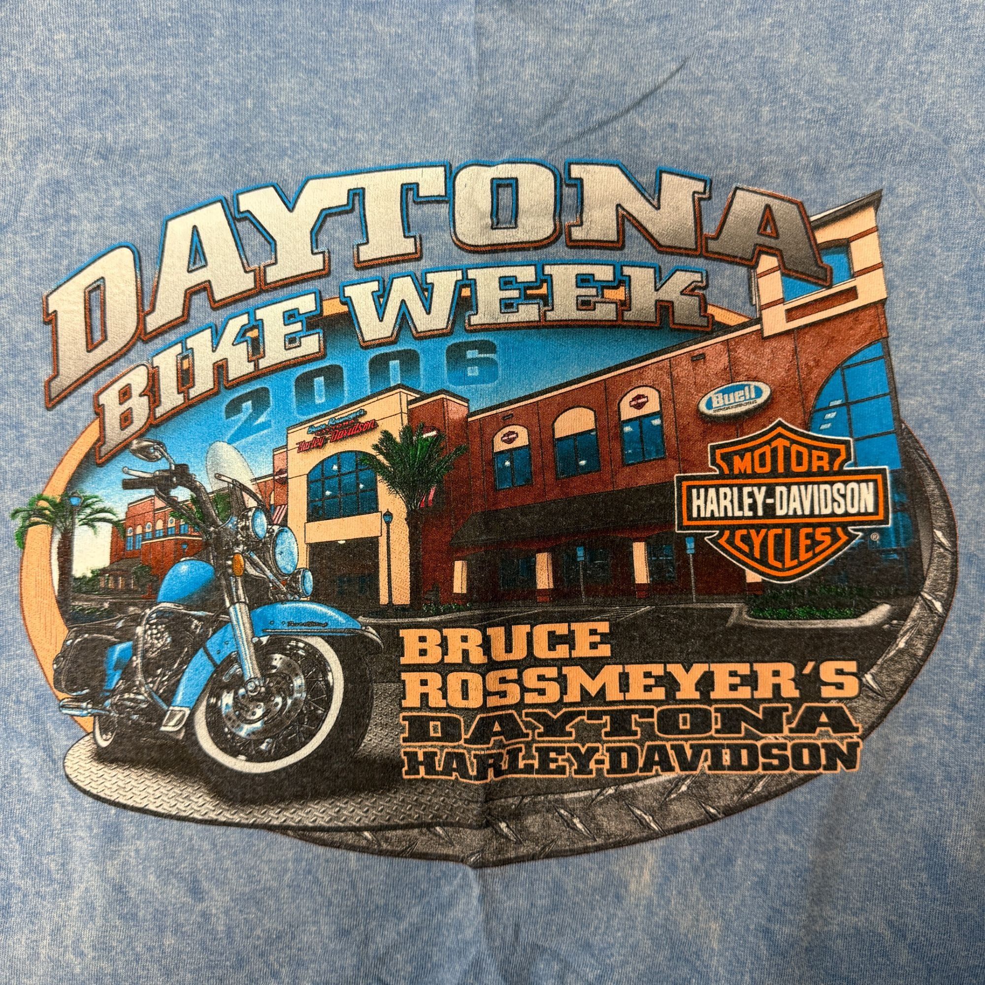 Harley Davidson Motorcycle Holoubek Blue Stonewash Daytona Bike Week T Shirt Size US XL / EU 56 / 4 - 1 Thumbnail