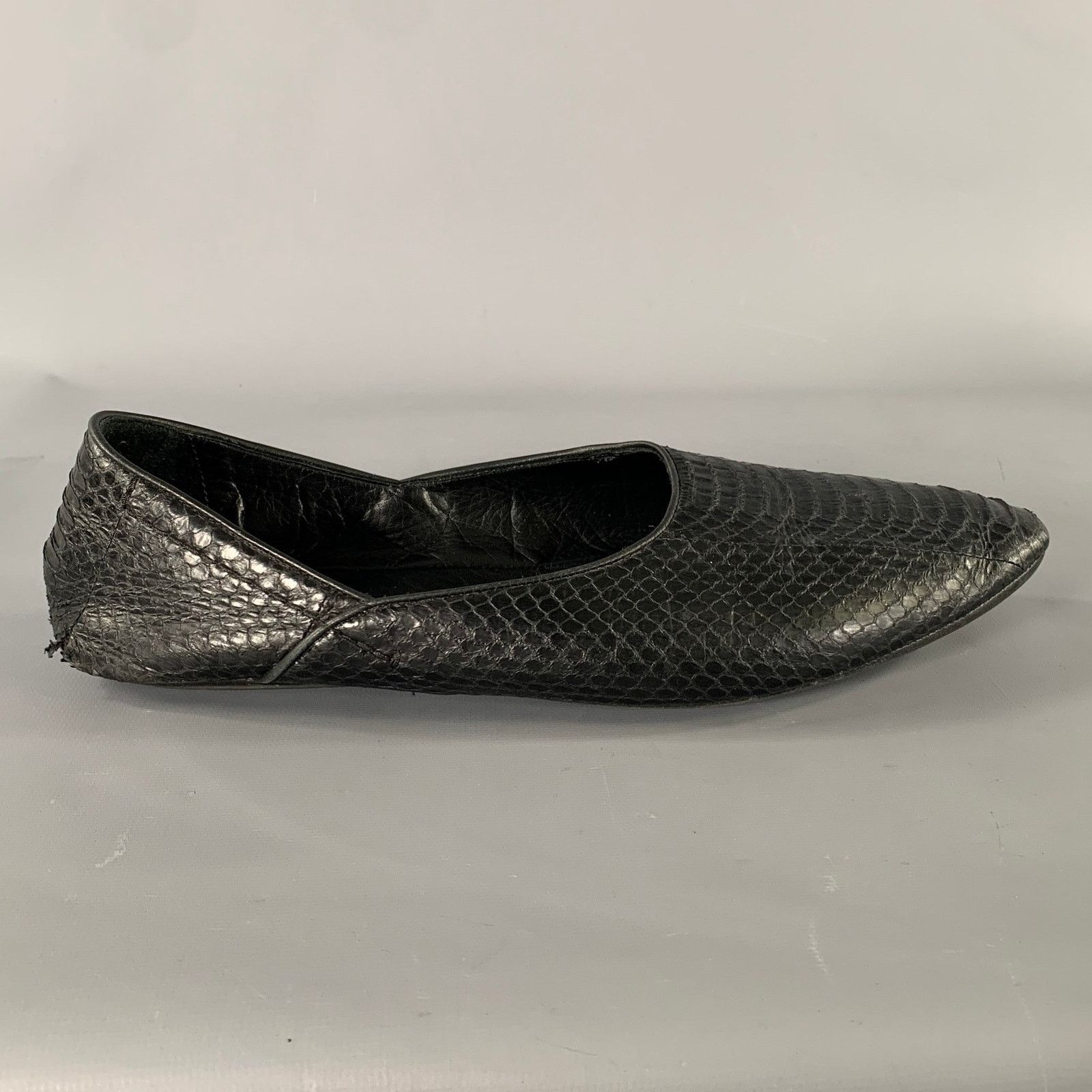 Haider Ackermann HAIDER ACKERMANN Size 8 Black Snake Leather Loafers Size US 8 / IT 38 - 2 Thumbnail