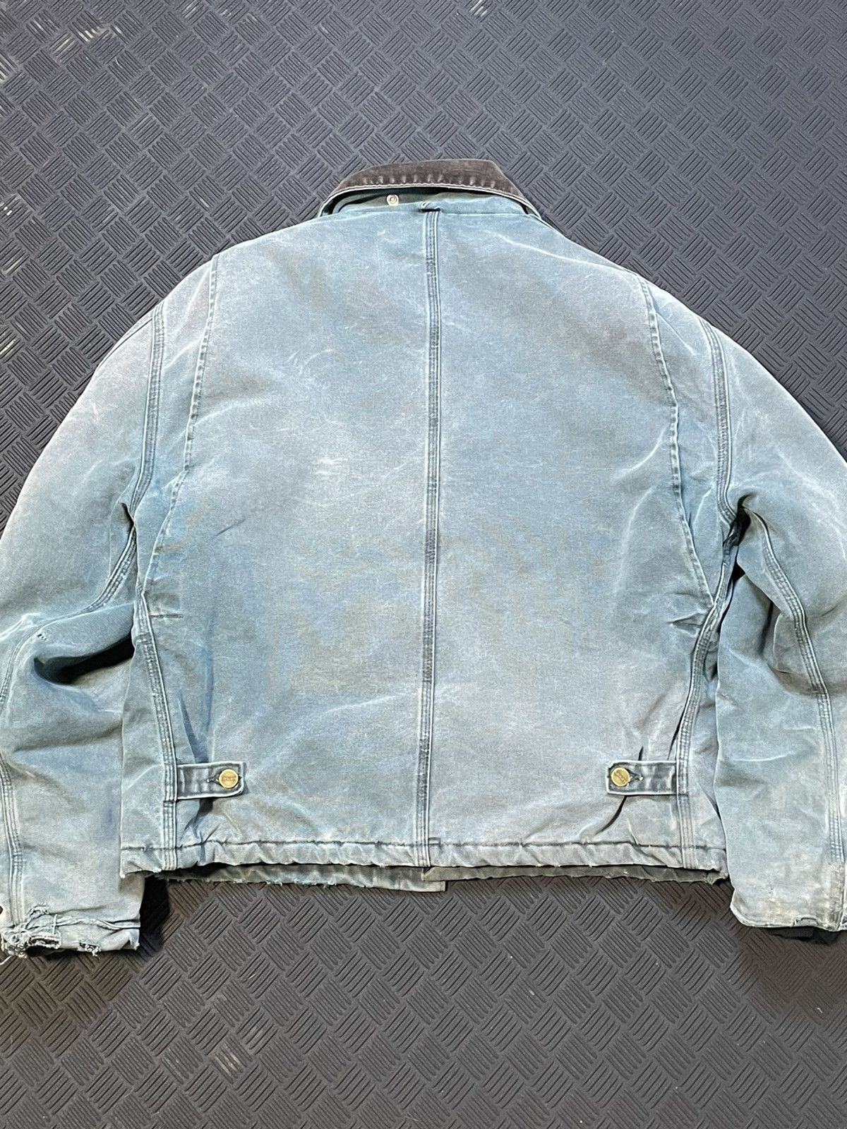 Carhartt J22 Vintage Hunter Green Faded Distressed Carhartt Jacket Size US L / EU 52-54 / 3 - 9 Thumbnail