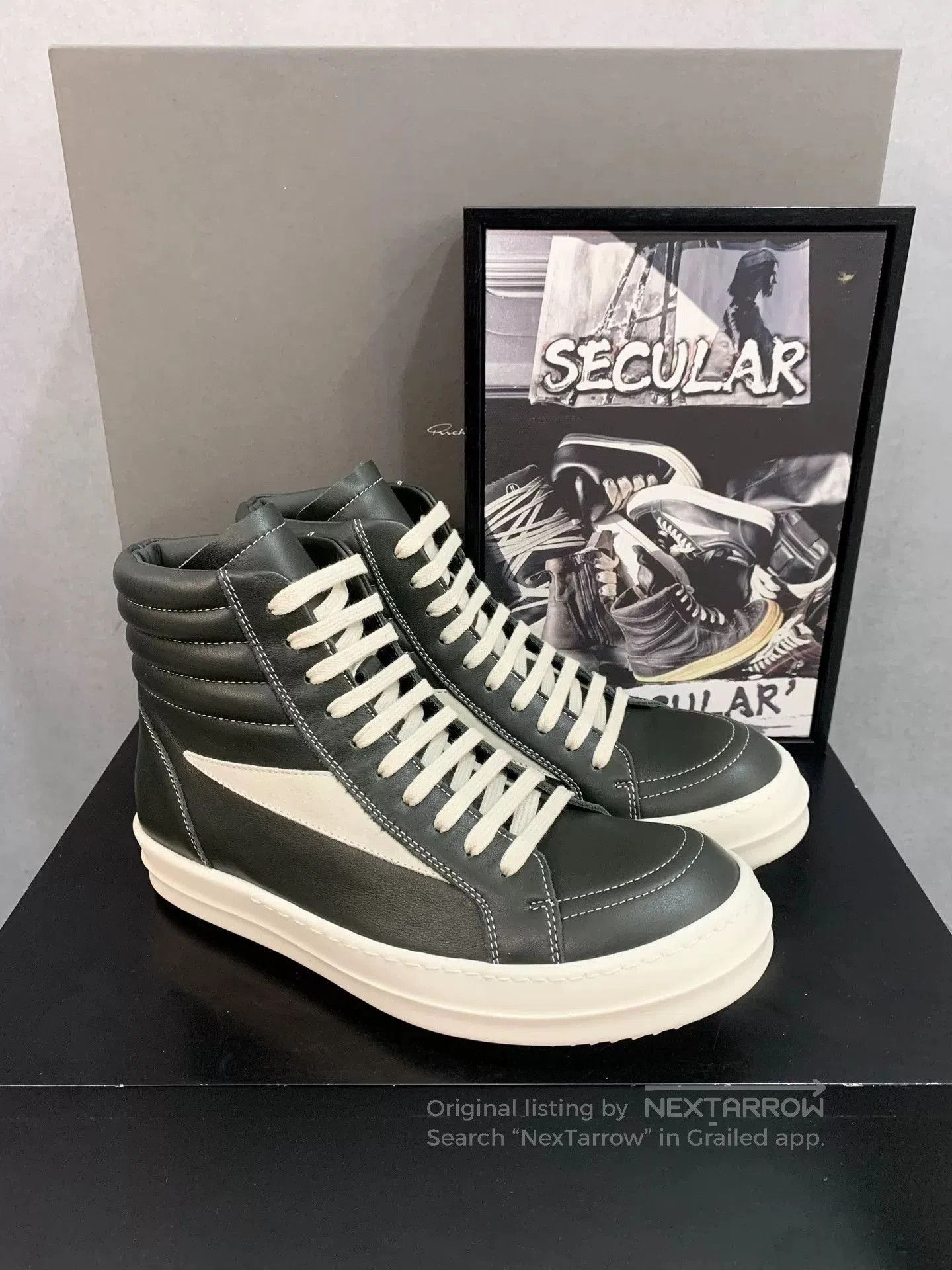 Rick Owens Rick Owens High-Top Leather Sneakers. Size US 6 / EU 39 - 2 Thumbnail