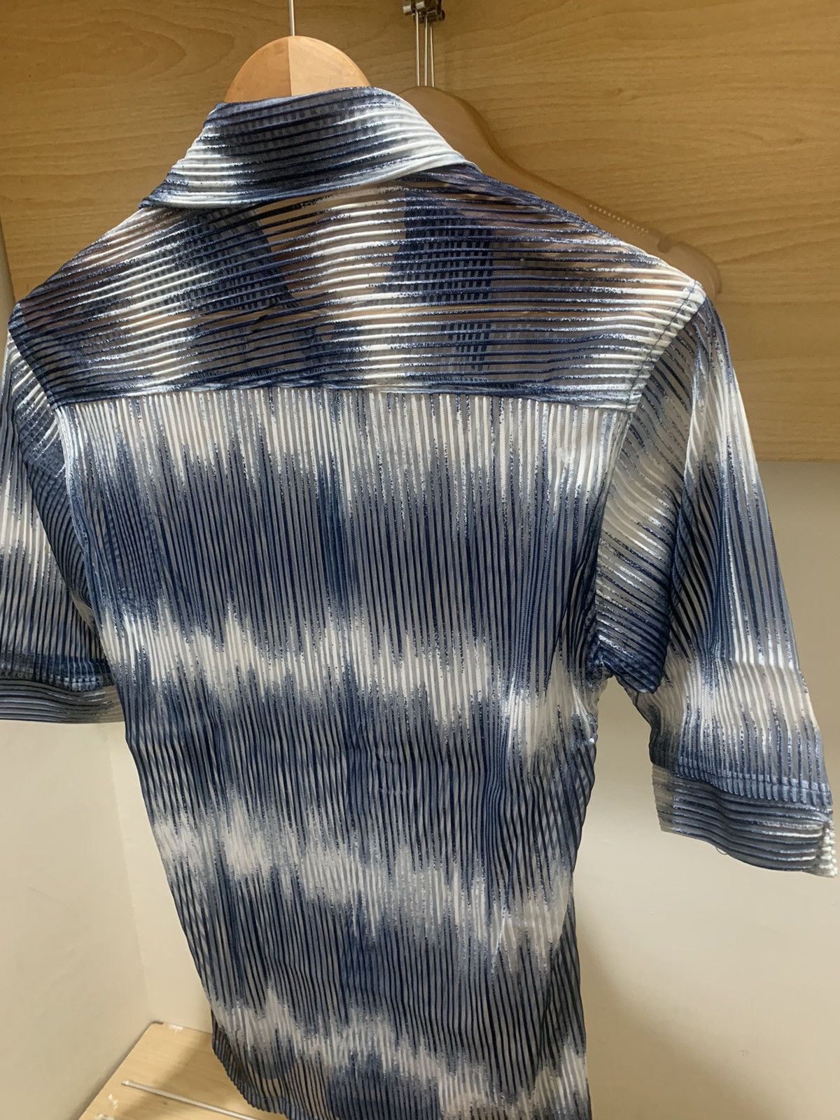 If Six Was Nine Vintage Japan nookady pleated gradation mesh sheer shirt Size US M / EU 48-50 / 2 - 8 Thumbnail