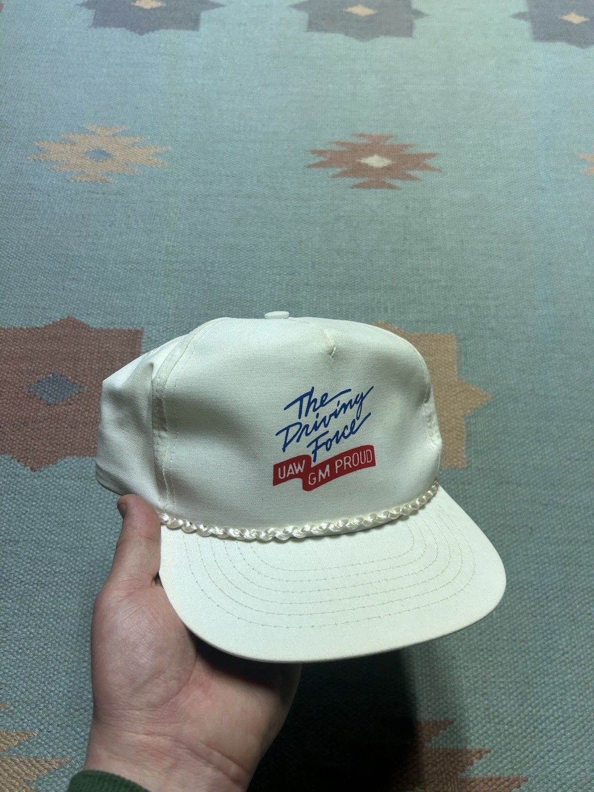 Vintage Vtg SnapBack hat UAW the driving force GM union proud USA Size ONE SIZE - 1 Thumbnail