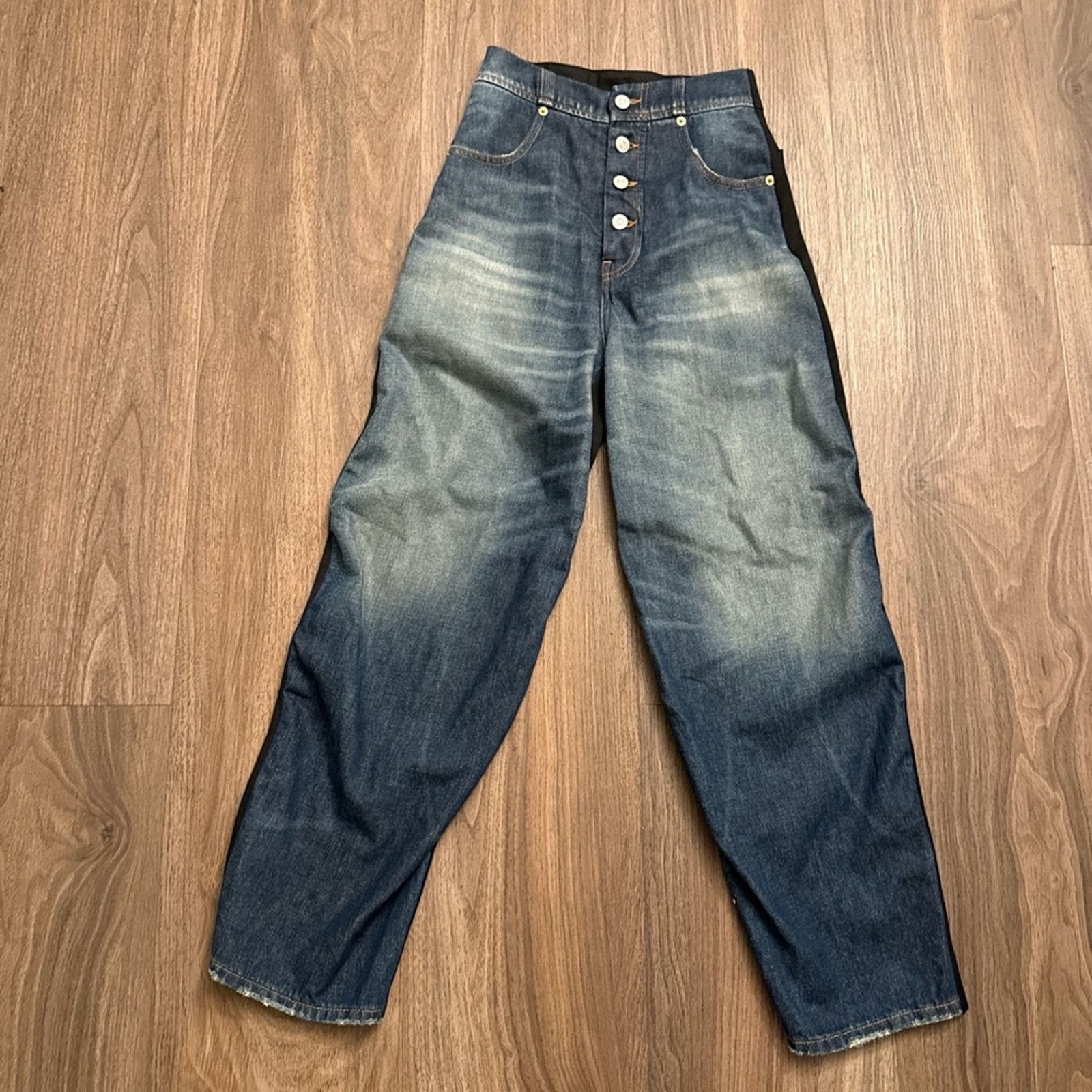 Maison Margiela Maison margiela split denim high waisted barrel jeans xs Size 25" / US 0 / IT 36 - 1 Thumbnail