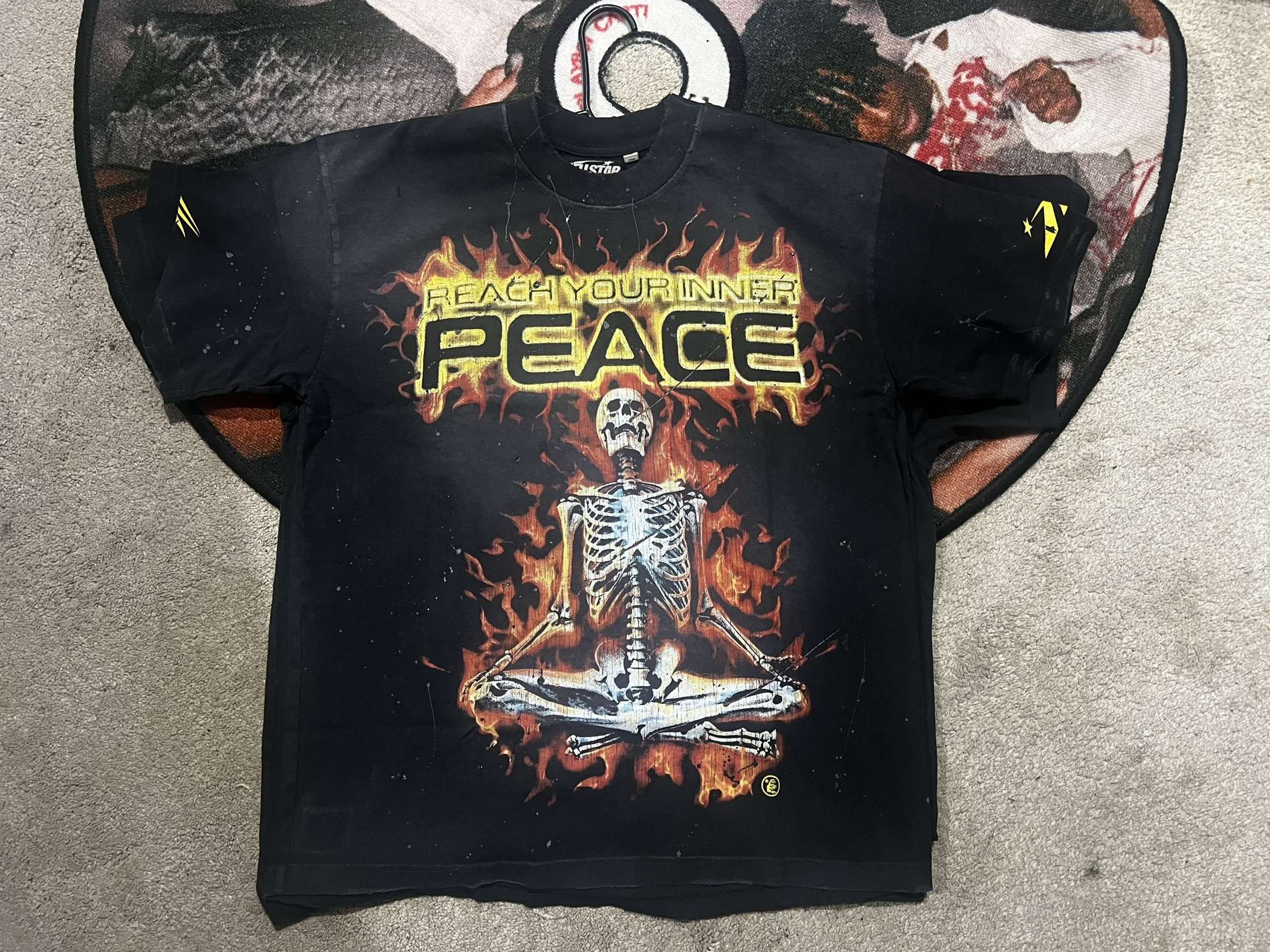 image of Hellstar "inner Peace" T-Shirt in Black, Men's (Size Small)