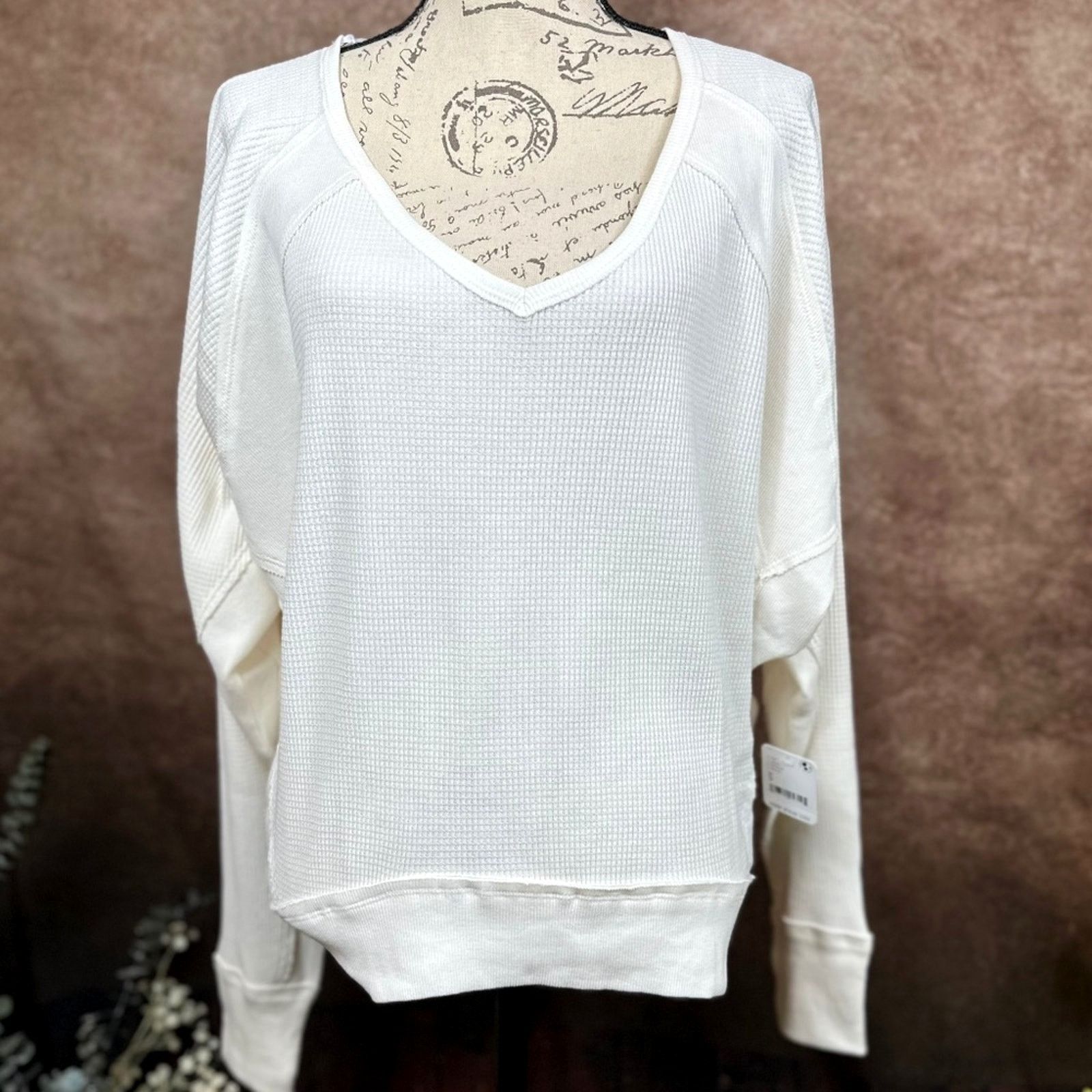 Free People Free People Santa Clara Waffle Knit Oversized Alabaster S Size S / US 4 / IT 40 - 11 Thumbnail