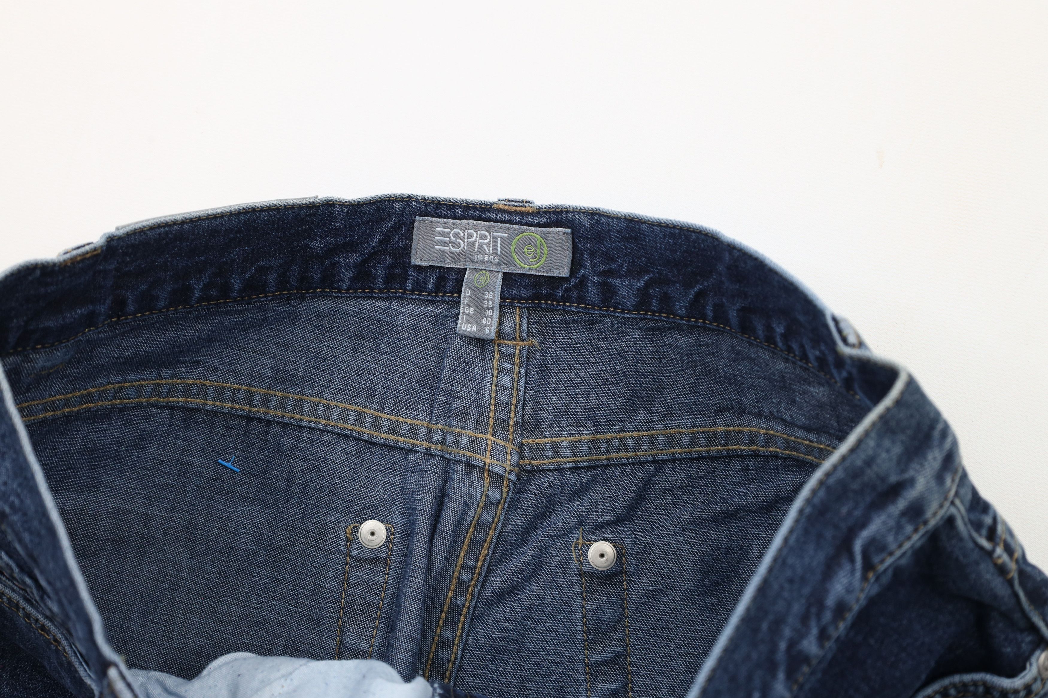 Esprit × Vintage Vintage 90s Y2K Esprit Wide Leg Denim Jeans Blue Cotton Size 28" / US 6 / IT 42 - 6 Thumbnail