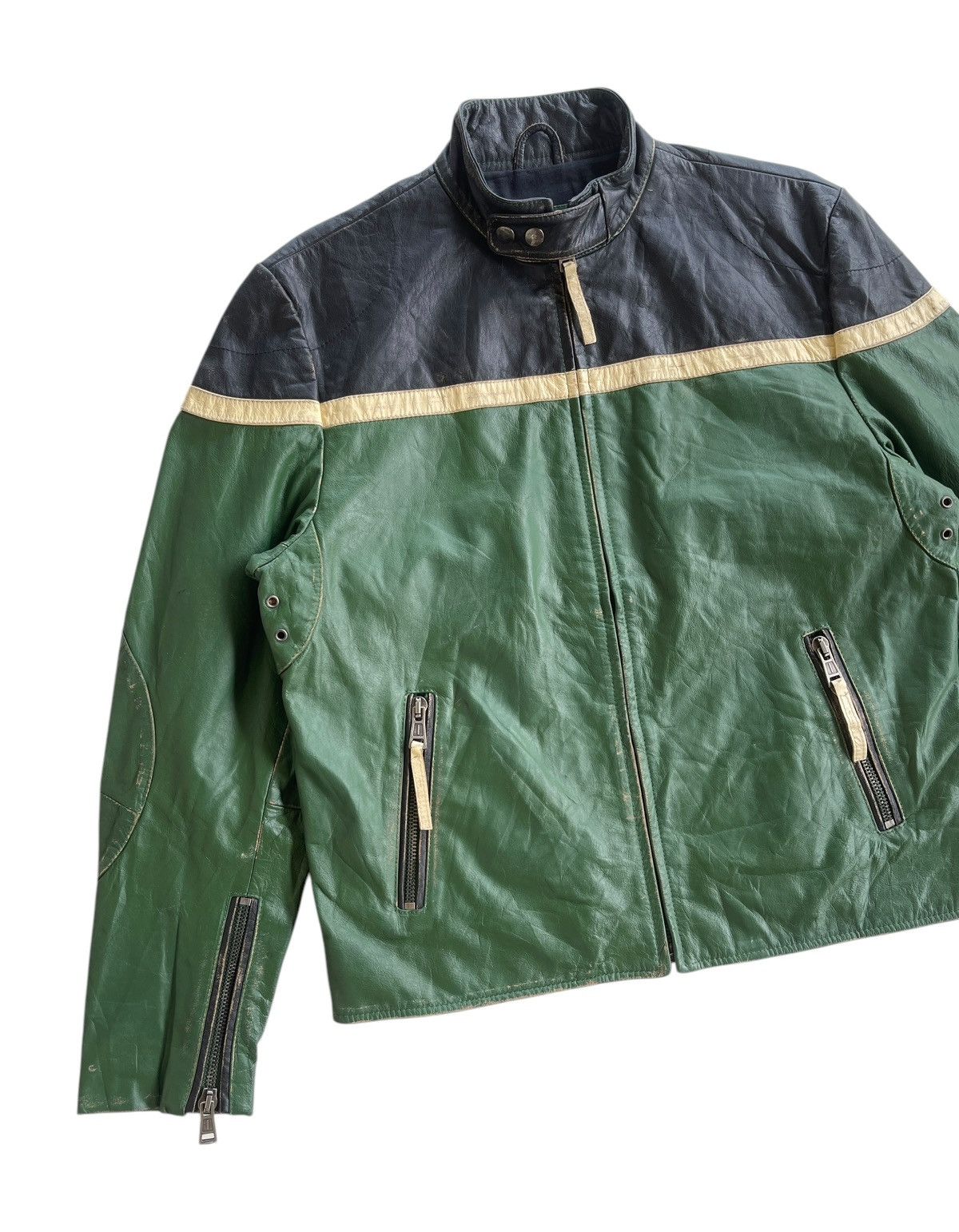 Vintage Vintage Buffalo Leather Bikers Jacket Size US L / EU 52-54 / 3 - 5 Thumbnail