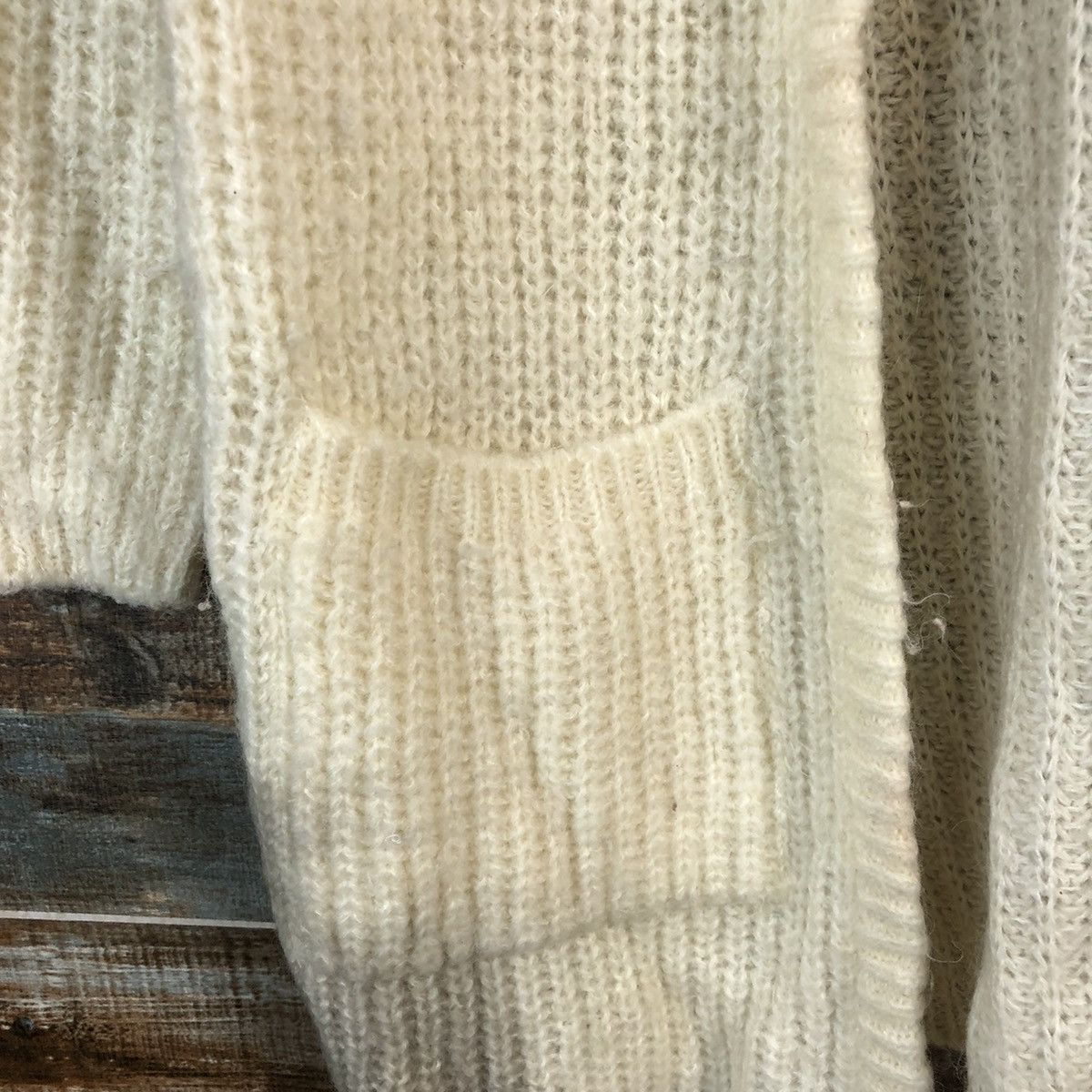 Homespun Knitwear × Japanese Brand PX White vintage Cardigan Knitwear #A2213 Size L / US 10 / IT 46 - 9 Thumbnail