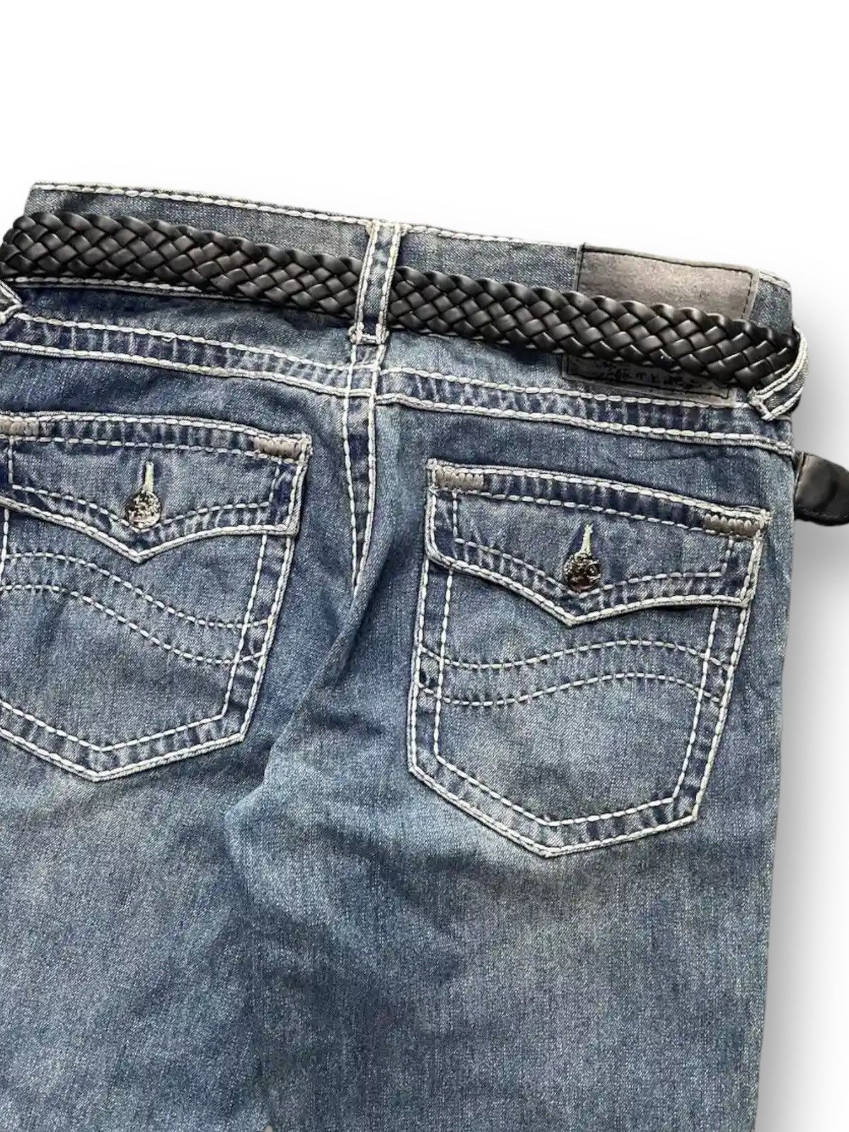 20471120 × GOSTAR DE FUGA × Hysteric Glamour Japan 291251 Heavy Stitched Flared Denim With Braided Belt Size US 32 / EU 48 - 12 Thumbnail