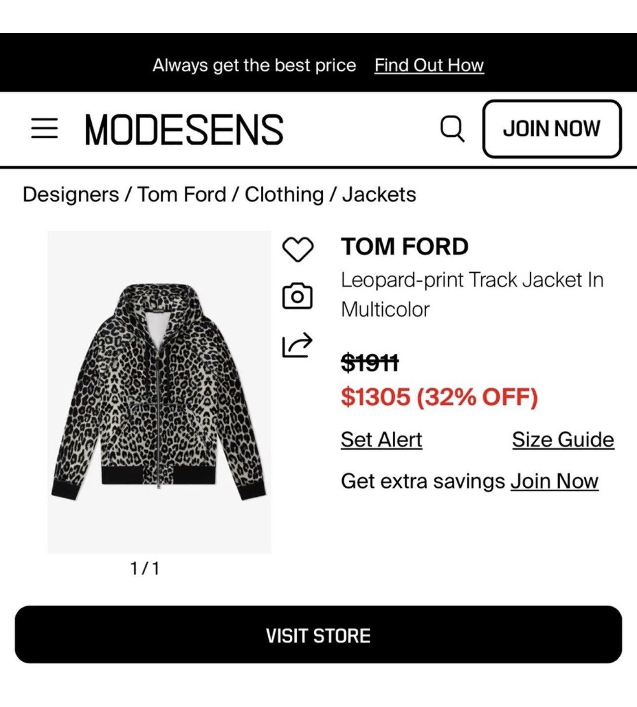 Tom Ford Tom Ford Leopard Hoodie Size US S / EU 44-46 / 1 - 10 Thumbnail