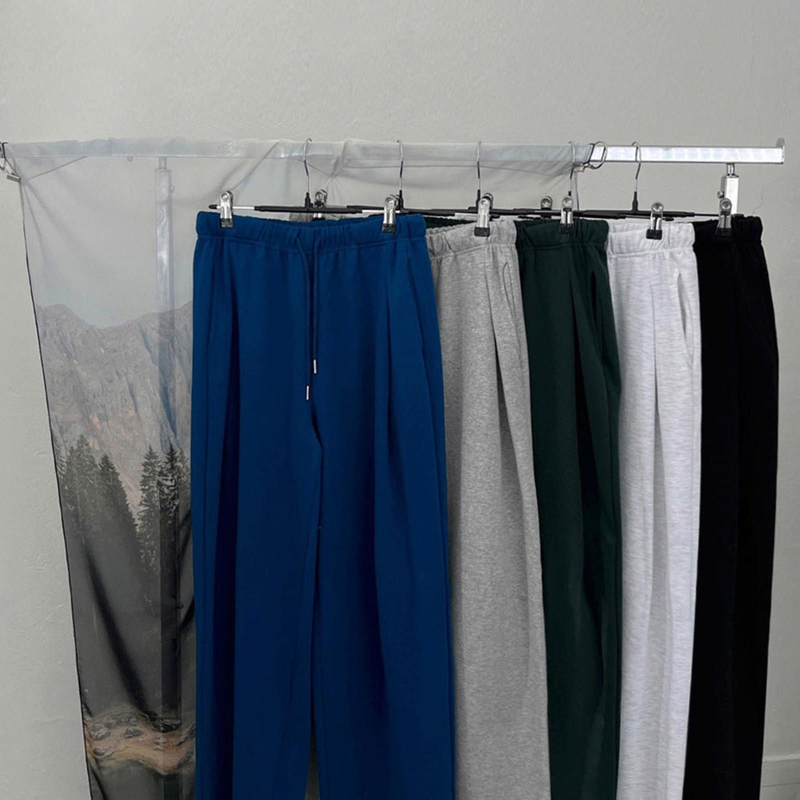Vintage Black Wide Leg Casual Pants, Loose Fit Trousers Size US 32 / EU 48 - 4 Thumbnail