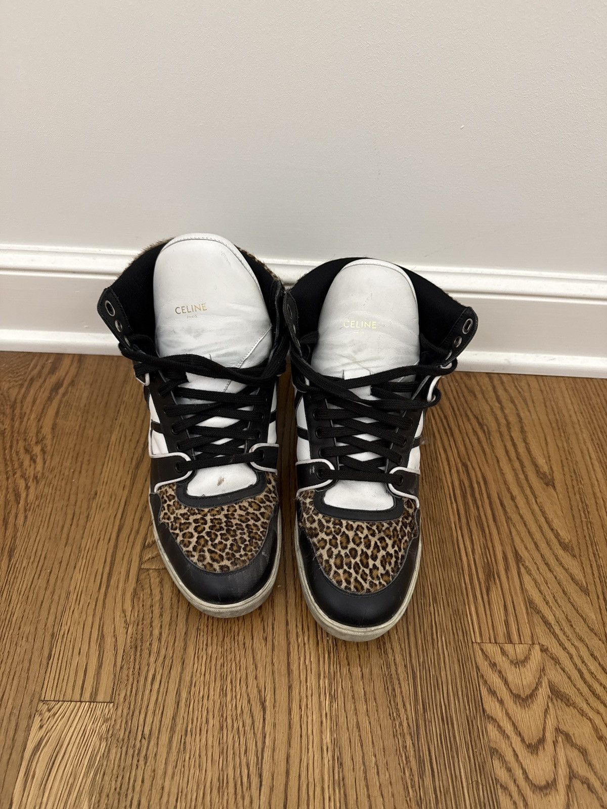 Celine × Hedi Slimane Hedi Era Leopard Print High Top Leather Sneakers Size US 9 / EU 42 - 6 Thumbnail