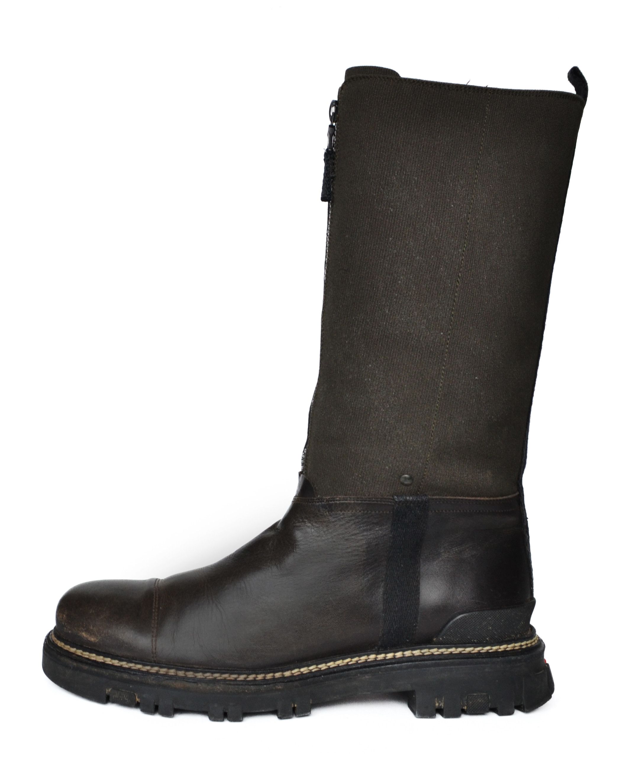 Prada 🔴 PRADA Boots Vintage Leather Tall Brown Khaki Front Zip Size US 10 / IT 40 - 7 Thumbnail