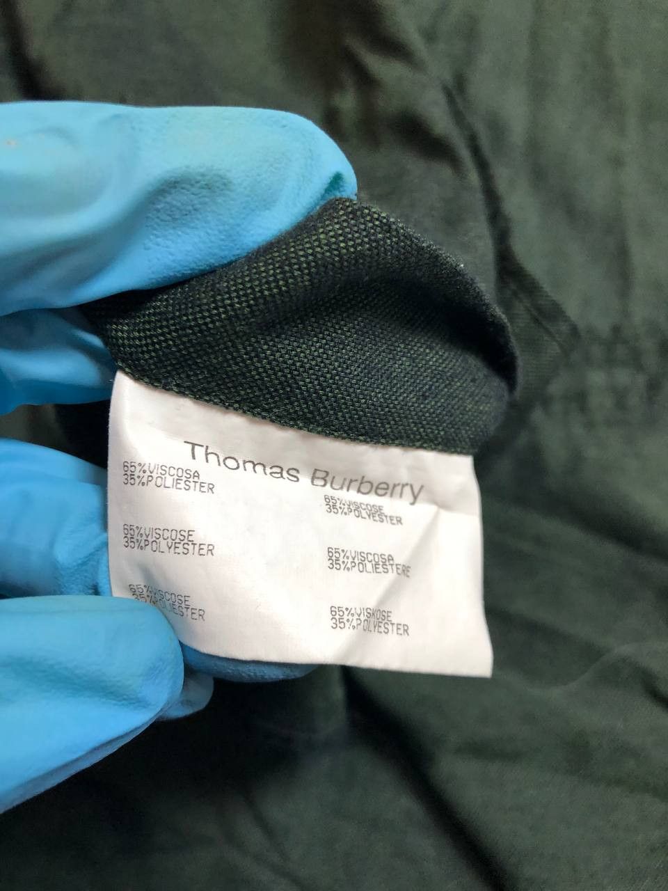 Burberry Vintage THOMAS BURBERRY Forest Green Long Sleeve Button Up Size US XXL / EU 58 / 5 - 3 Thumbnail