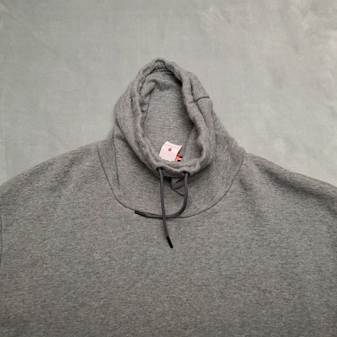 Nike Nike Hoodie Womens Large Gray Cowl Funnel Neck Sweatshirt Drawstring Casual Logo Pattern Solid Pullover Size L / US 10 / IT 46 - 3 Thumbnail