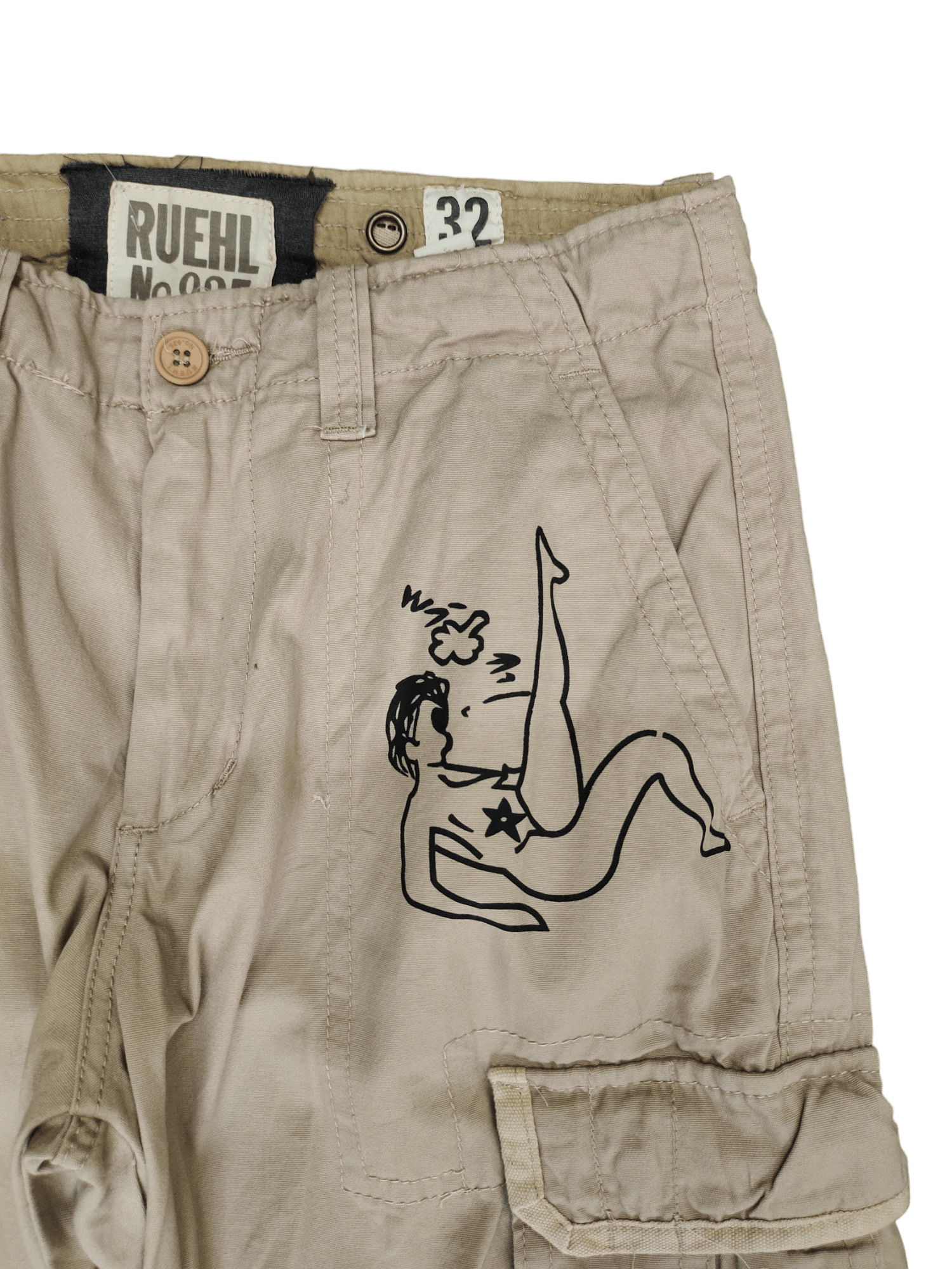 Ruehl No. 925 Baggy Cargo Pants Ruehl No. 925 Wide Leg Naked Pin Up Girls Size US 32 / EU 48 - 3 Thumbnail