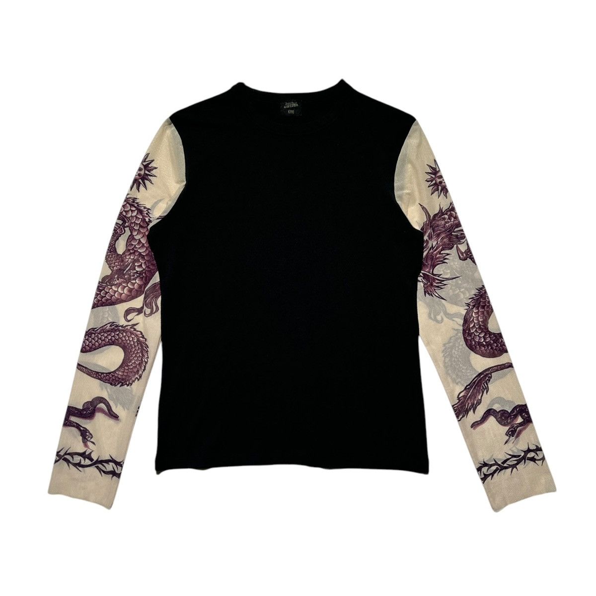 Jean Paul Gaultier 1996 Dragon tribal mesh sleeve shirt Size US M / EU 48-50 / 2 - 1 Thumbnail