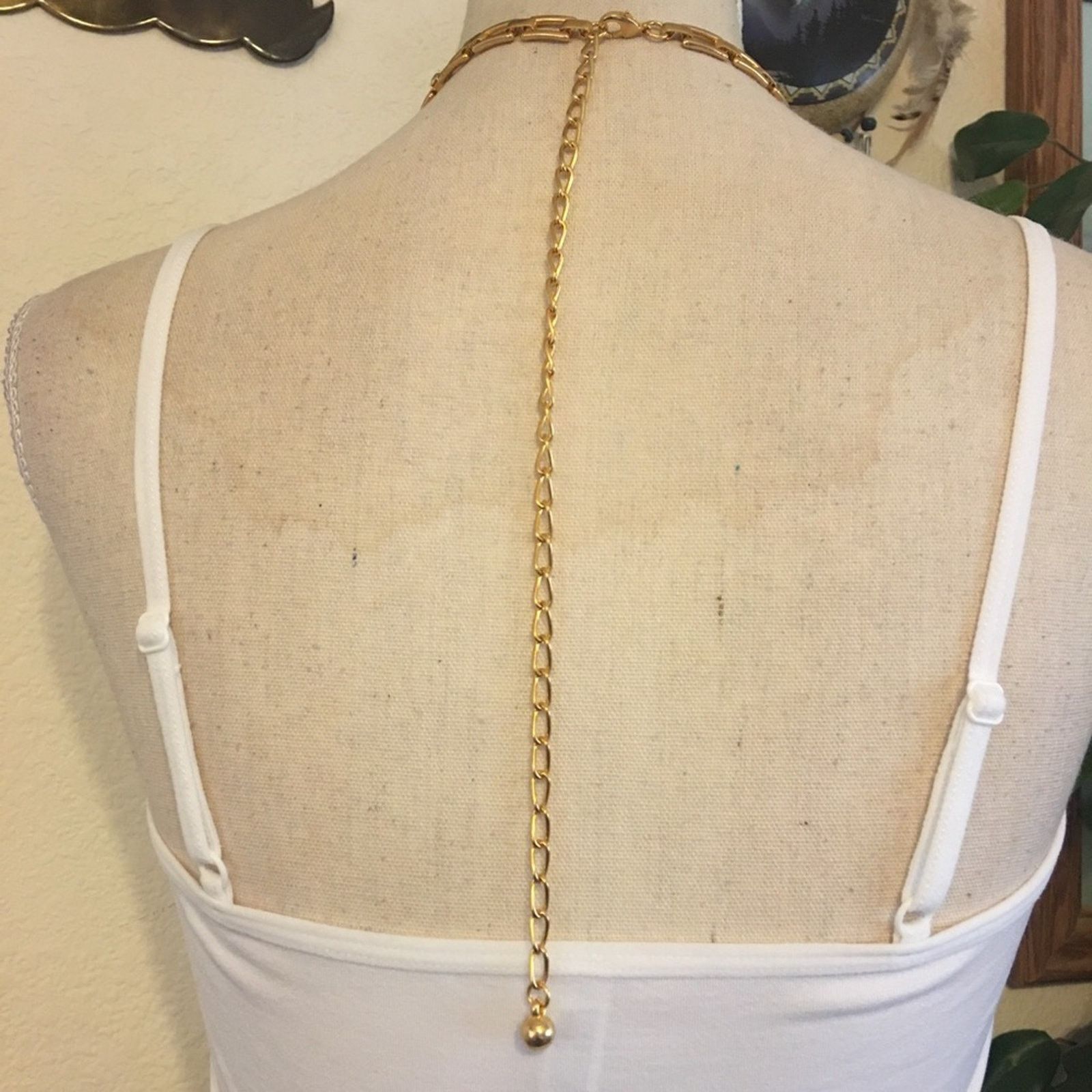 Jewelry Shiny gold link rhinestone accent long necklace Size ONE SIZE - 6 Thumbnail