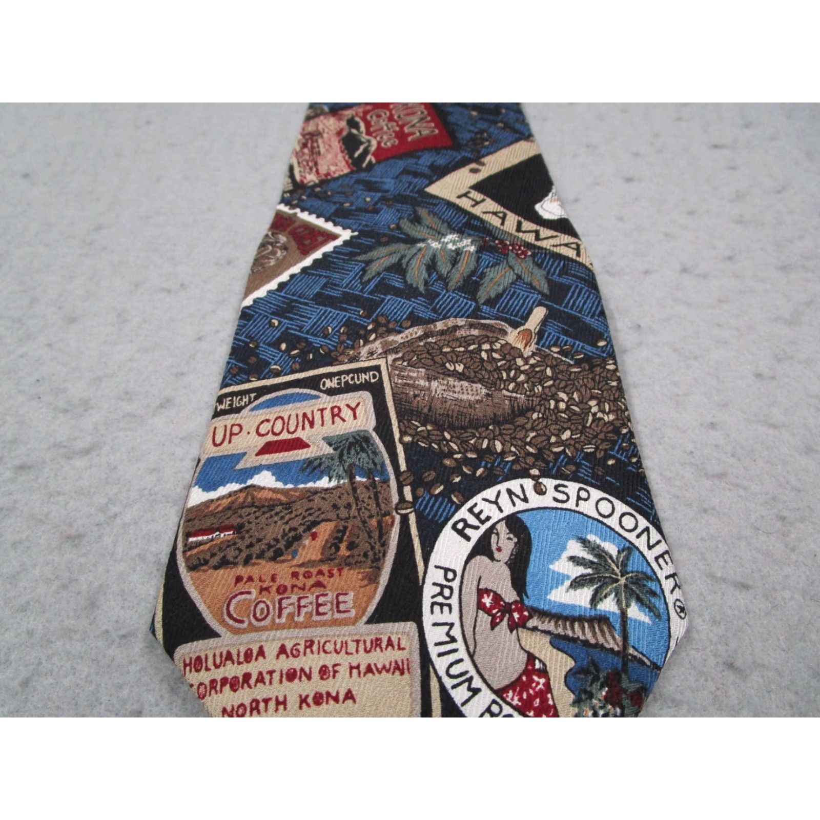 Reyn Spooner VINTAGE Reyn Spooner Neck Tie Mens Black Kona Coffee 90s Hawaii Made in USA Size ONE SIZE - 2 Thumbnail