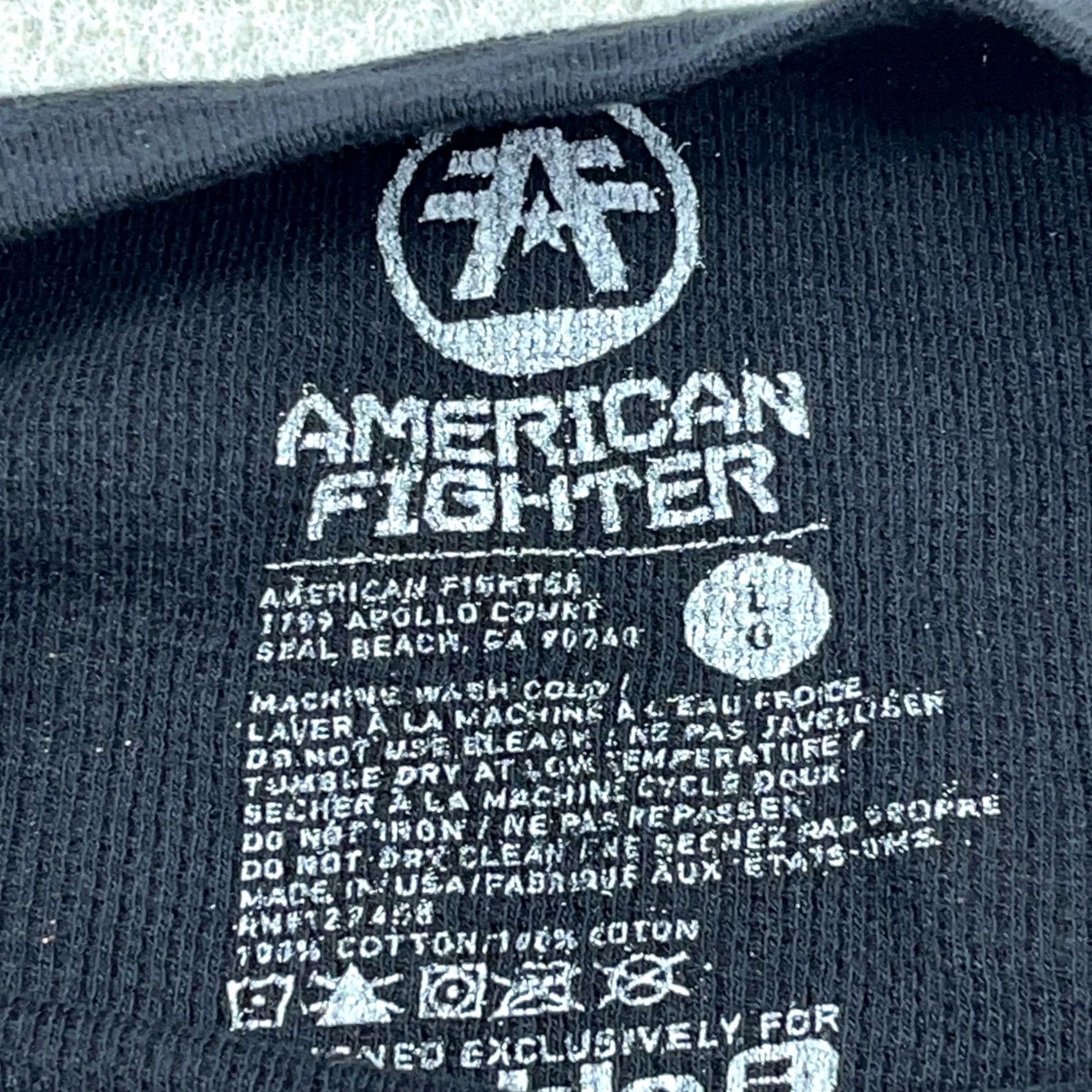 Vintage American Fighter Shirt Men L Black Long Sleeve Thermal Waffle Knit Tee MMA Size US L / EU 52-54 / 3 - 5 Thumbnail
