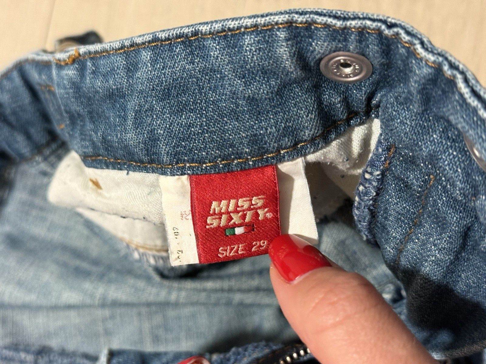 Miss Sixty Miss sixty 60 Baggy y2k Low rise Vintage Jeans pockets Size 29" - 17 Thumbnail