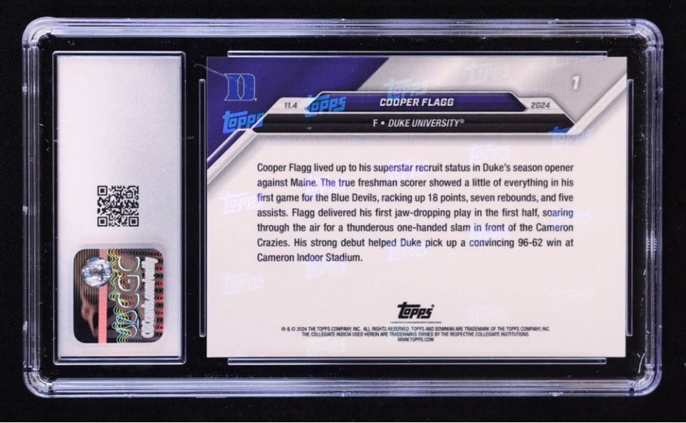 Other Cooper Flagg 2024-25 Rookie Card Size ONE SIZE - 2 Thumbnail