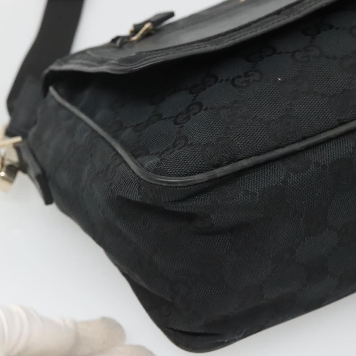 Gucci GUCCI GG Canvas Shoulder Bag Black Gold 019 019 Size ONE SIZE - 11 Thumbnail