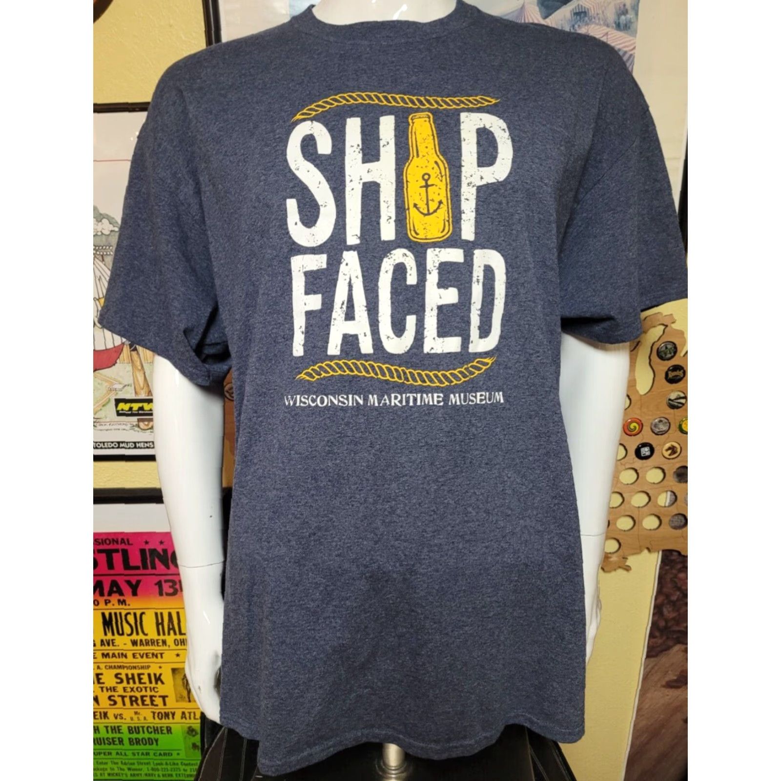 Port & Company VINTAGE Ship Faced Wisconsin Maritime Museum T Shirt 2XL XXL Manitowoc WI Cobia Wawatam Size US XXL / EU 58 / 5 - 2 Thumbnail