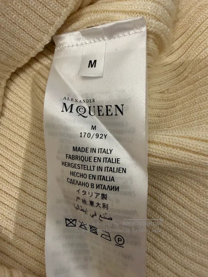 Alexander McQueen Alexander Mcqueen White long knitted sweater Size M / US 6-8 / IT 42-44 - 4 Thumbnail