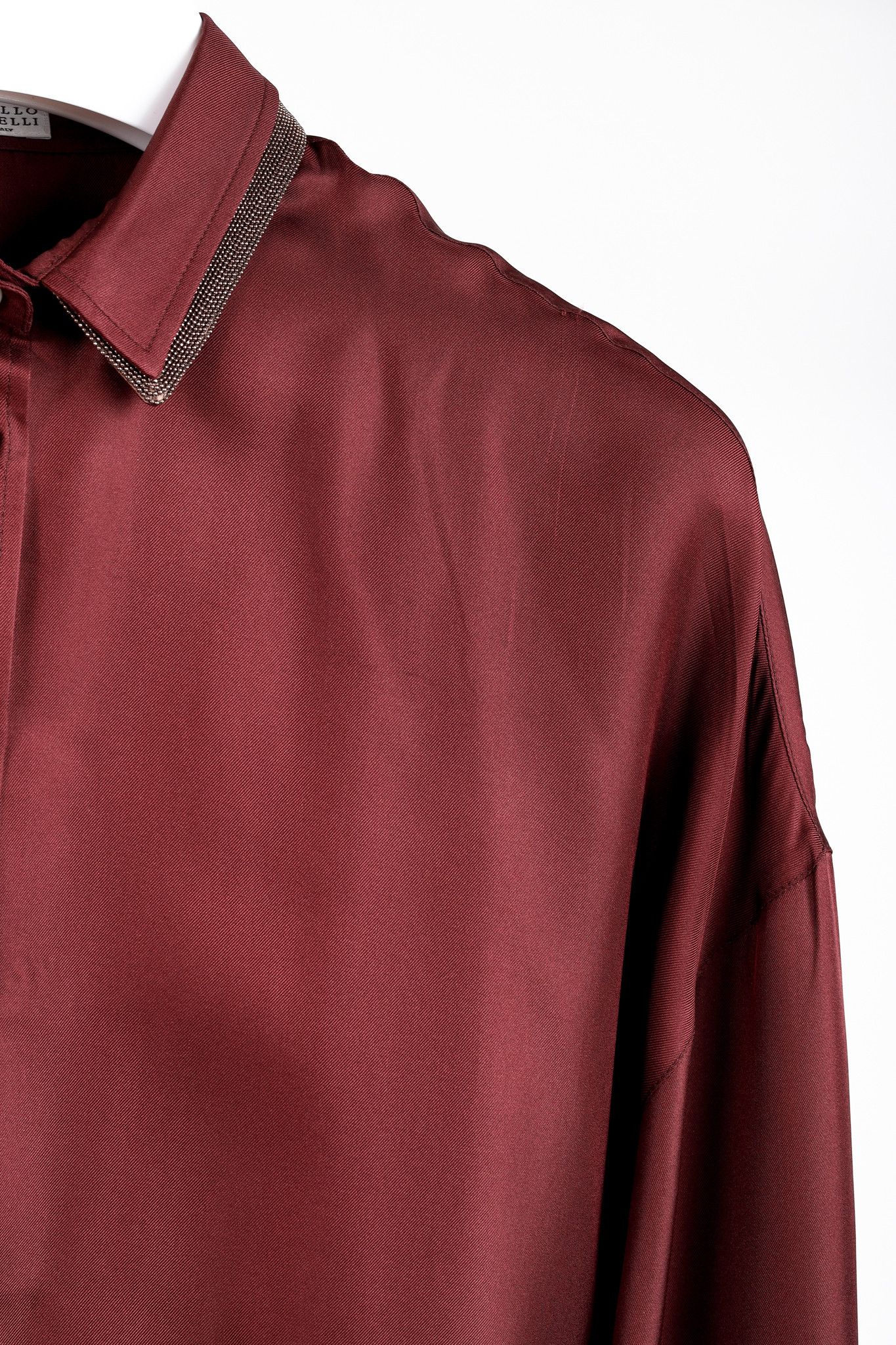 Brunello Cucinelli Brunello Cucinelli AW/18 Monili-Trim Silk Button-Up Blouse Size M / US 6-8 / IT 42-44 - 6 Thumbnail