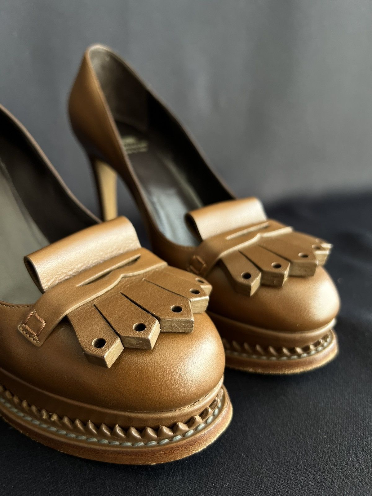 Moschino Moschino Cheap&Chic Leather Heels Brown Size US 7 EU 37 1/2 Size US 7 / IT 37 - 14 Thumbnail