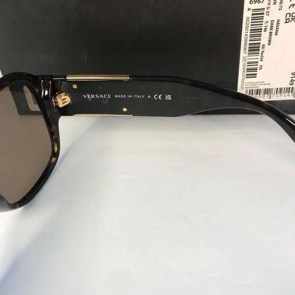 Versace New Authentic Versace VE4436U Havana Dark Brown Sunglasses", Size ONE SIZE - 2 Thumbnail