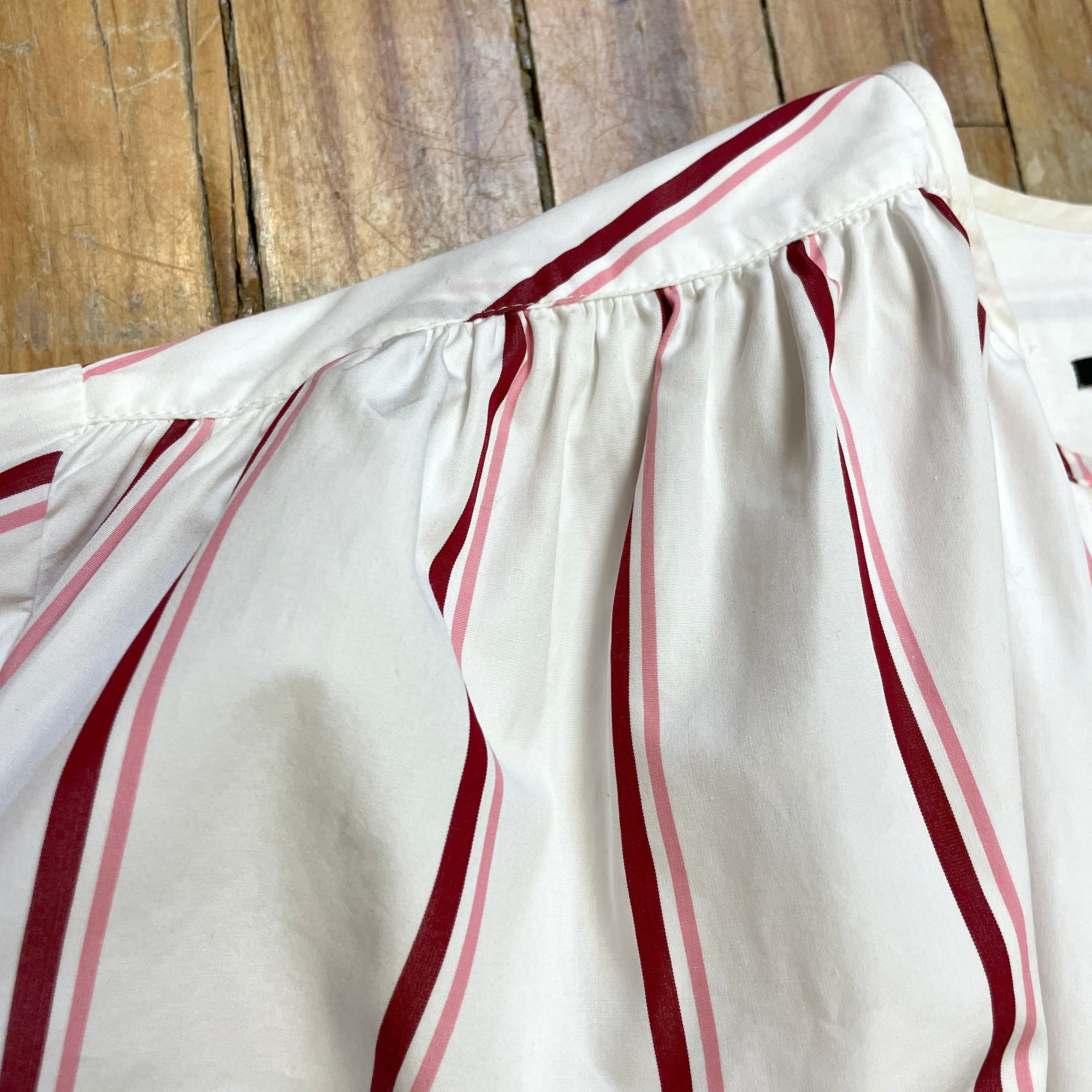 Calvin Klein Raf Simons for Calvin Klein 205W34NYC Vintage Designer Made in Italy Striped Cotton Blouse Size M Size M / US 6-8 / IT 42-44 - 7 Thumbnail