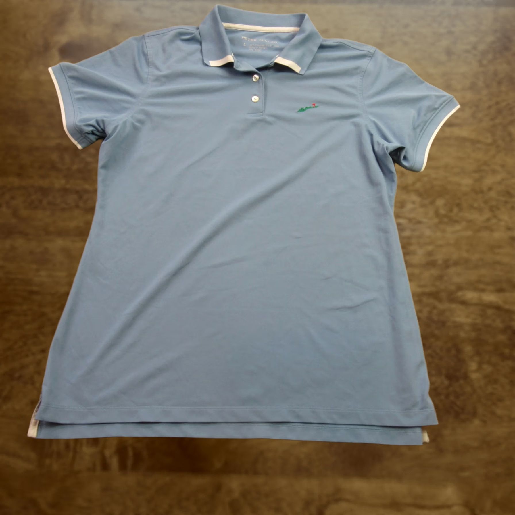Peter Millar Peter Millar Shirt Womens Large Blue Short Sleeve Pullover Lightweight Polo Size L / US 10 / IT 46 - 1 Thumbnail