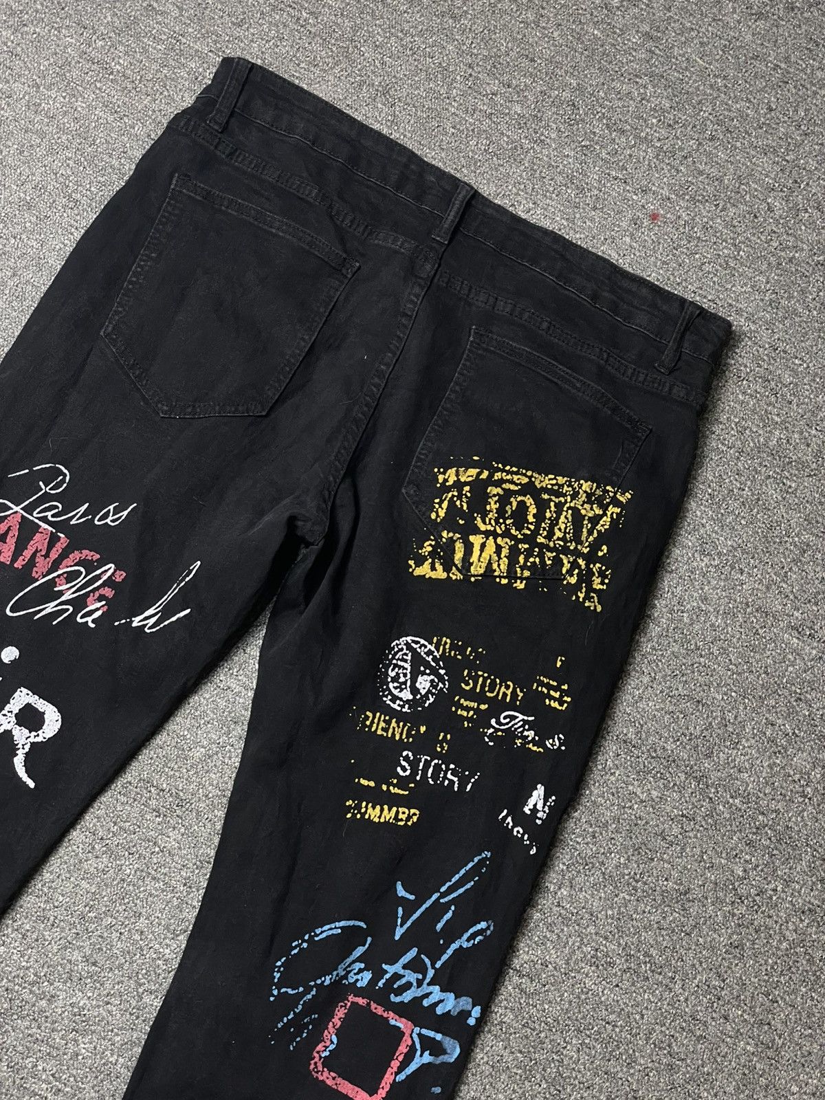Japanese Brand × Vintage Creative Graffiti Graphic Print Stretching Jeans (92) Size US 36 / EU 52 - 12 Thumbnail