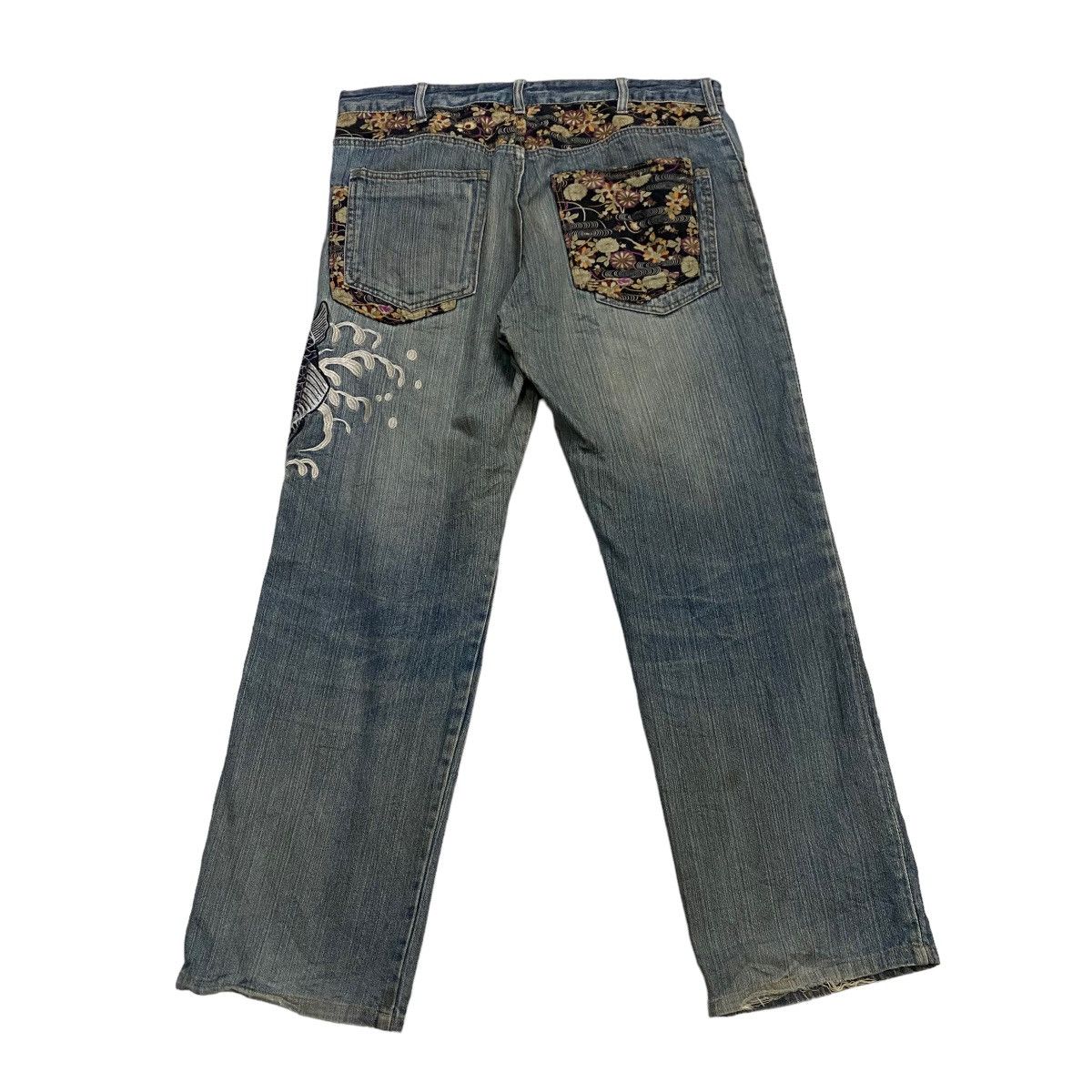 Vintage Sukajan denim emboridery distressed pant Size US 36 / EU 52 - 2 Thumbnail