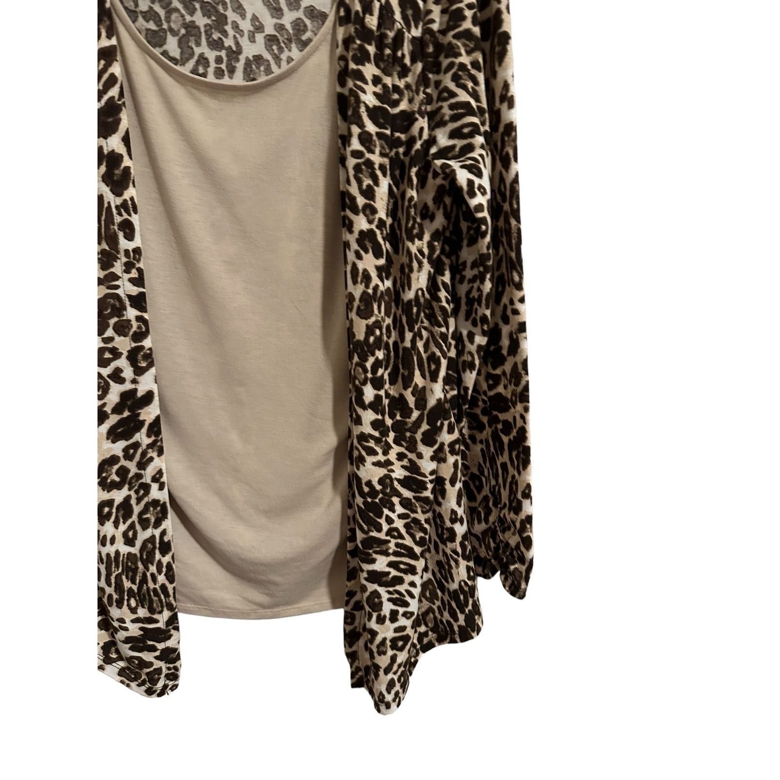 Other White Stagg Leopard Print Brown and Tan Long Sleeve Blouse Size M / US 6-8 / IT 42-44 - 3 Thumbnail