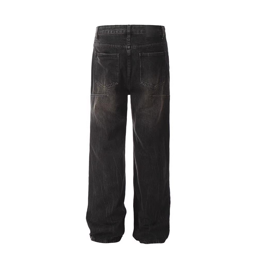 Japanese Brand × Jean Washed and distressed loose American retro casual jeans Size US 32 / EU 48 - 3 Thumbnail