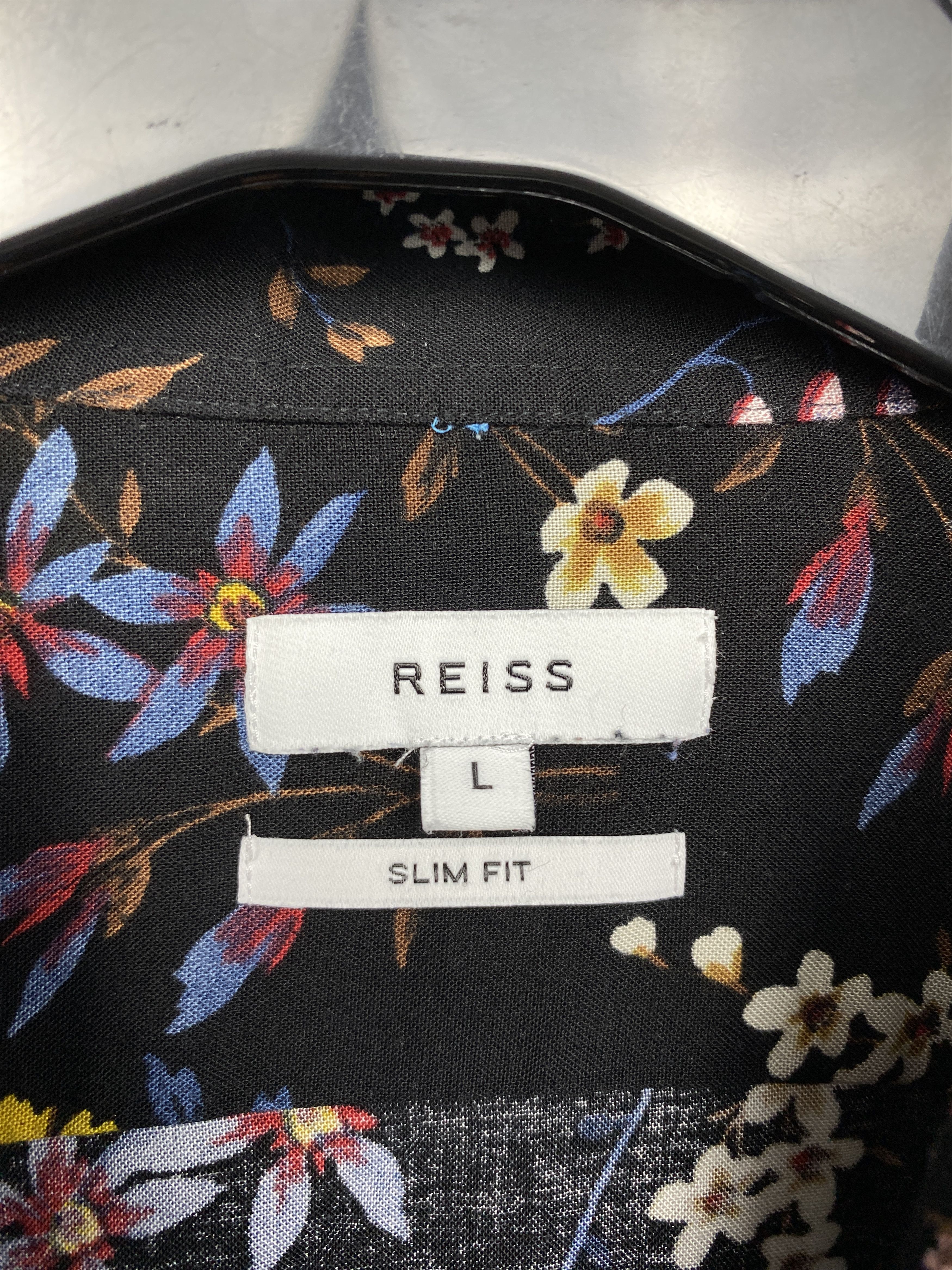 Reiss Reiss Mens Long Sleeve Floral Print Shirt Slim Fit Size US L / EU 52-54 / 3 - 3 Thumbnail